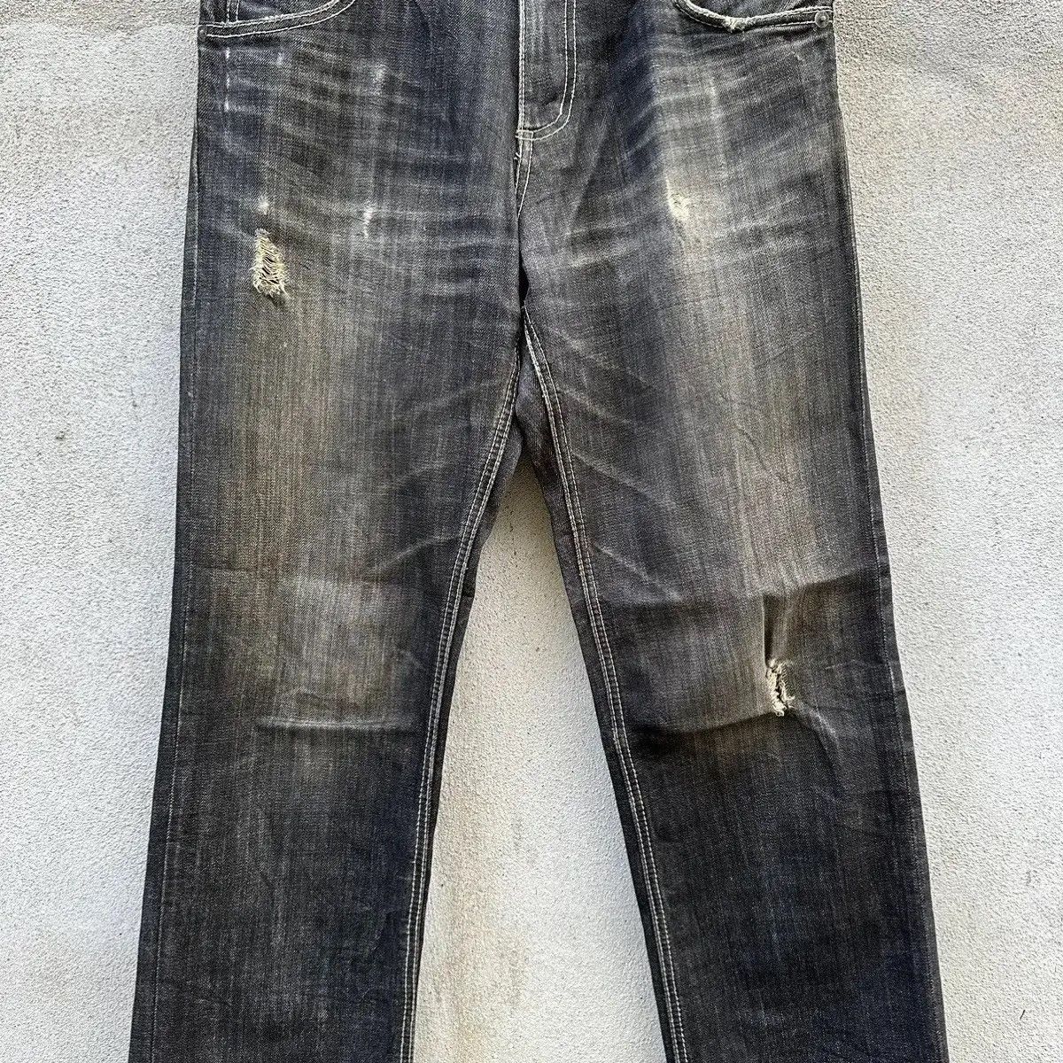Denime DENIM LAB JEANS RIPPED JAPANESE RARE DENIM VINTAGE PANTS Size US 33 - 2 Thumbnail