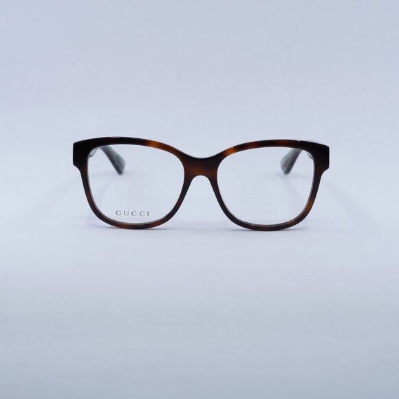 Gucci 🕶️ New Gucci GG0038ON 002 Eyeglasses - Havana/Green Frame Size ONE SIZE - 2 Thumbnail