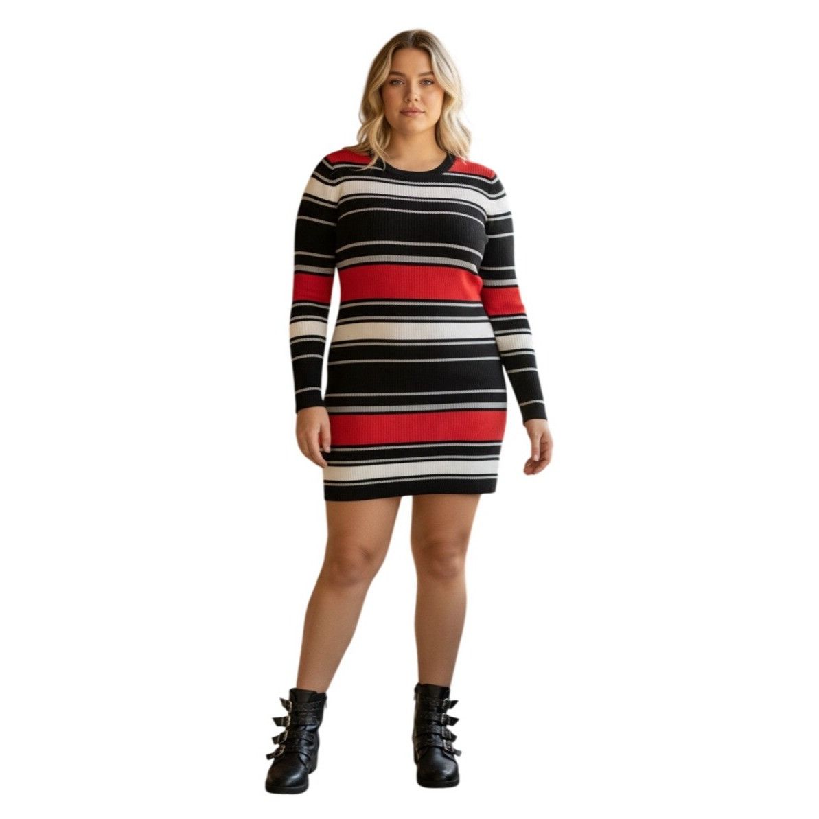 Other Planet Gold Juniors' Plus Size Ribbed Metallic Striped Dres Size ONE SIZE - 2 Thumbnail