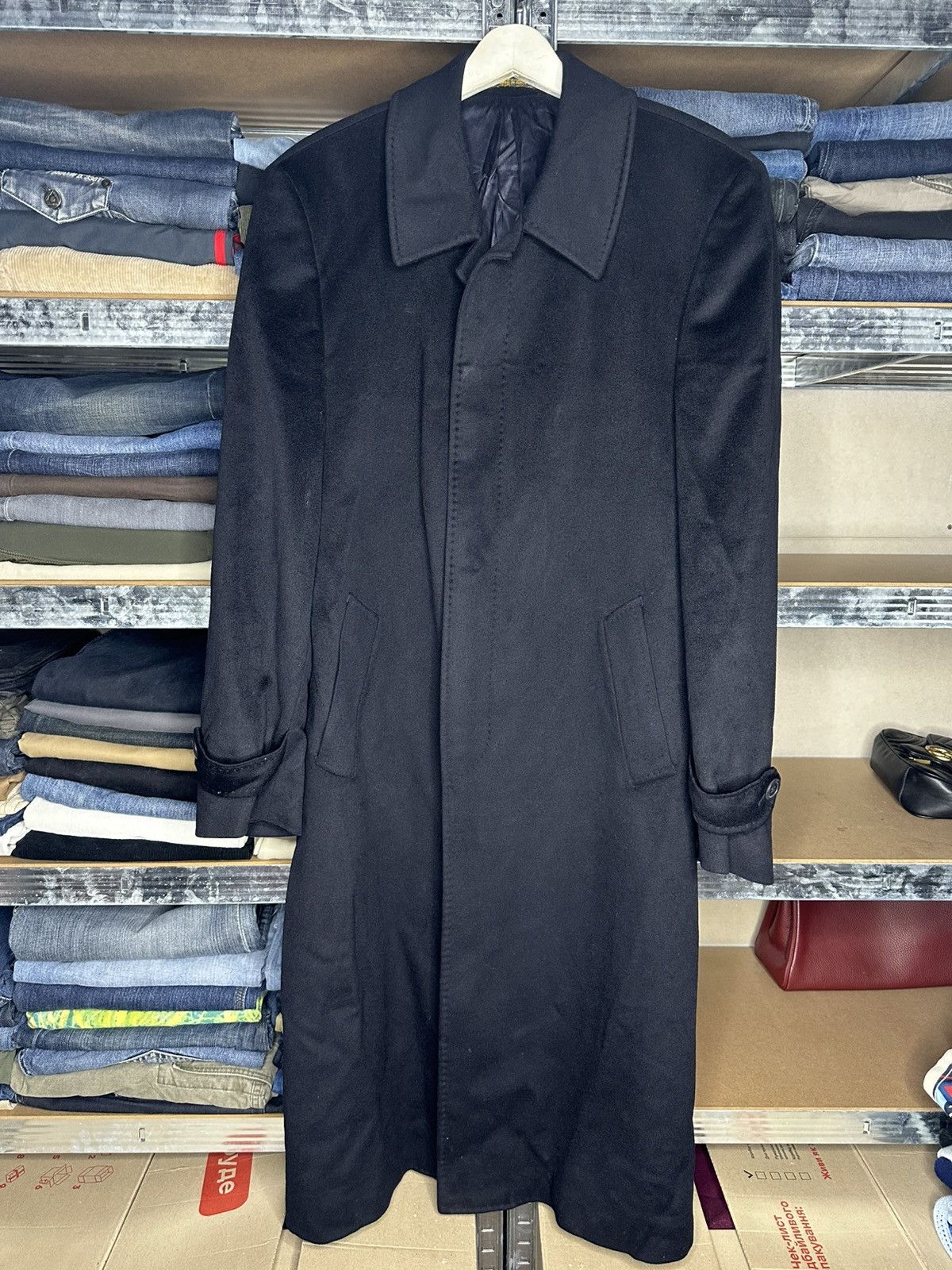 Other Facis Ing Loro Piana Superfine Virgin Wool Black Overcoat Size US L / EU 52-54 / 3 - 1 Thumbnail