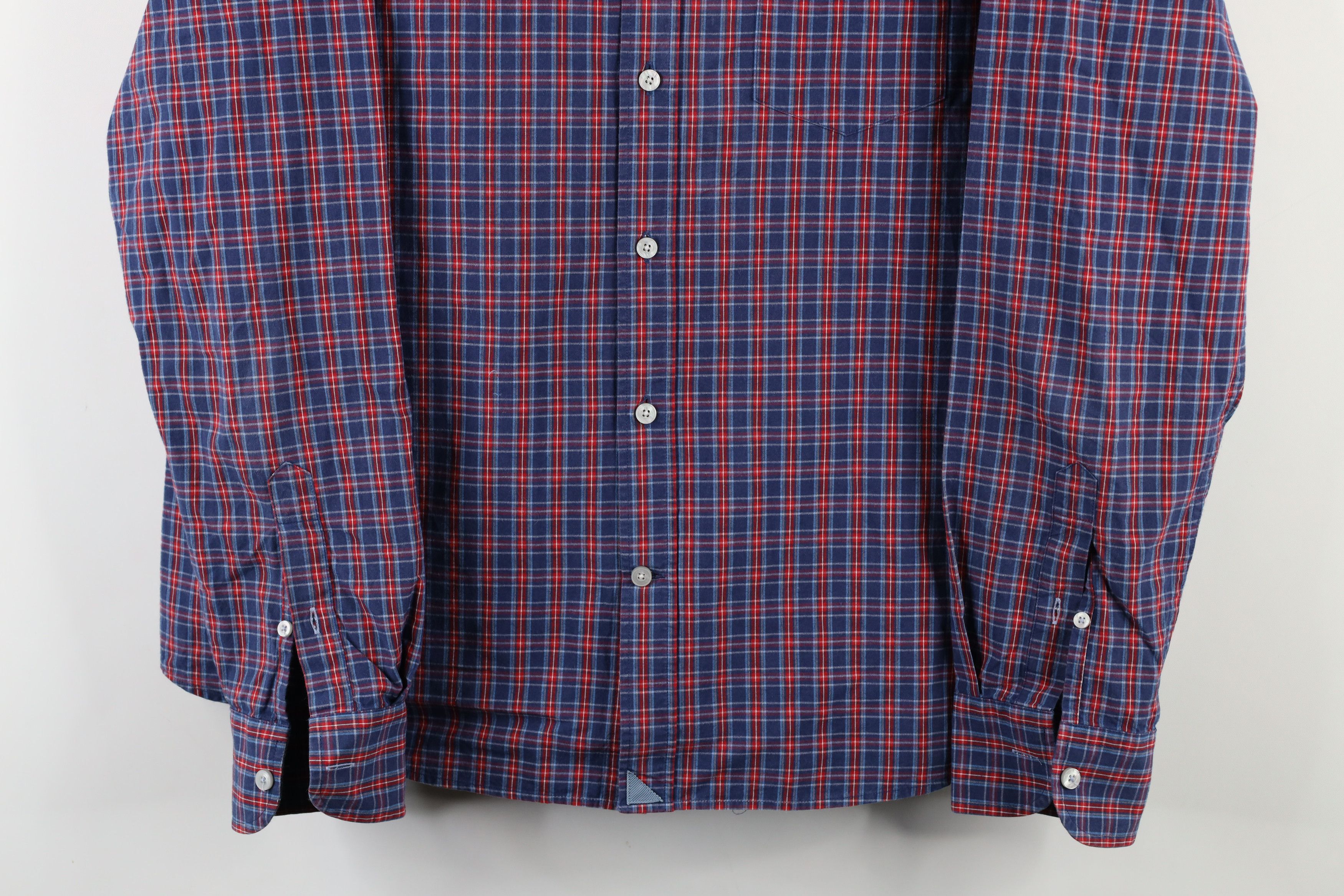 UNTUCKit × Vintage Untuckit Long Sleeve Collared Button Shirt Blue Plaid Cotton Size US XL / EU 56 / 4 - 3 Thumbnail