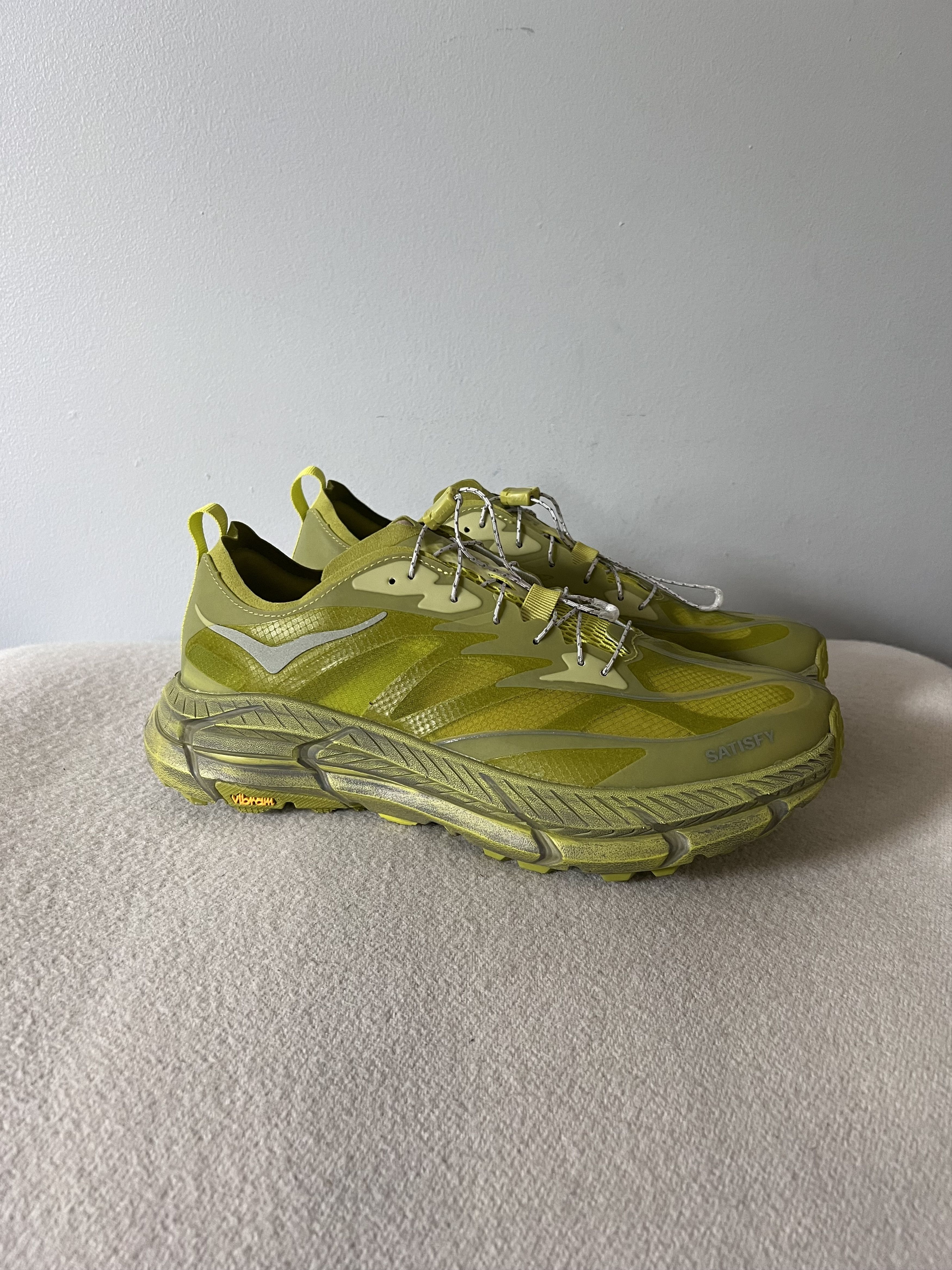 Hoka × Satisfy Satisfy Running Hoka One One Mafate Trail in Sulfur Size US 14 / EU 47 - 1 Thumbnail
