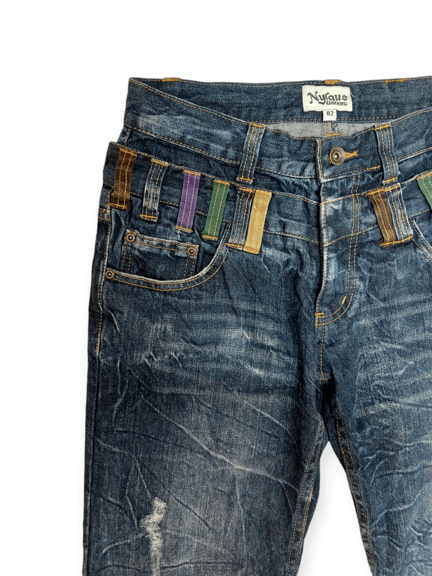 Japanese Brand Nylaus Double Waist Denim Size US 30 / EU 46 - 8 Thumbnail