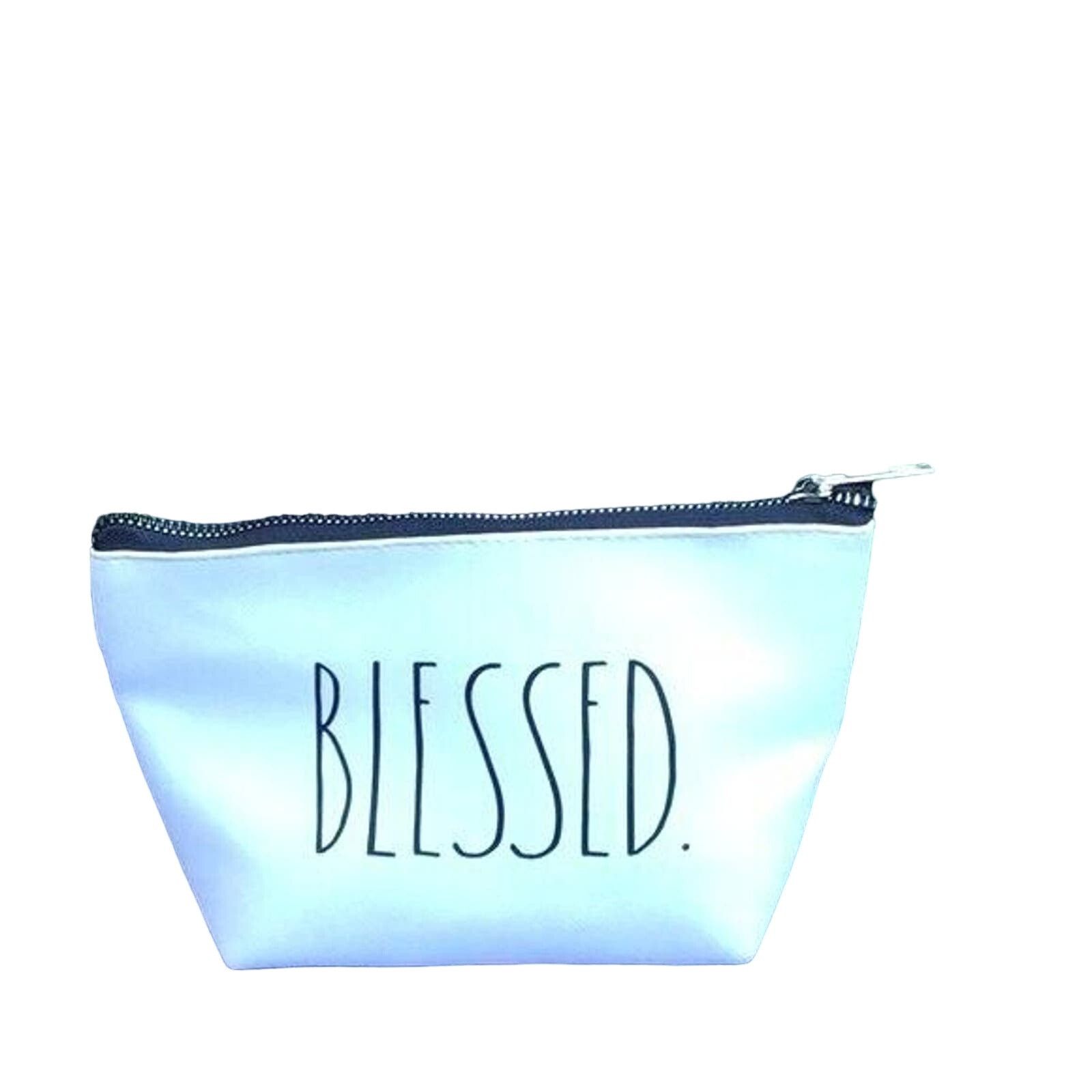 Other Rae Dunn BLESSED Inscribed Womens Cosmetics Pouch Bag White Size ONE SIZE - 2 Thumbnail
