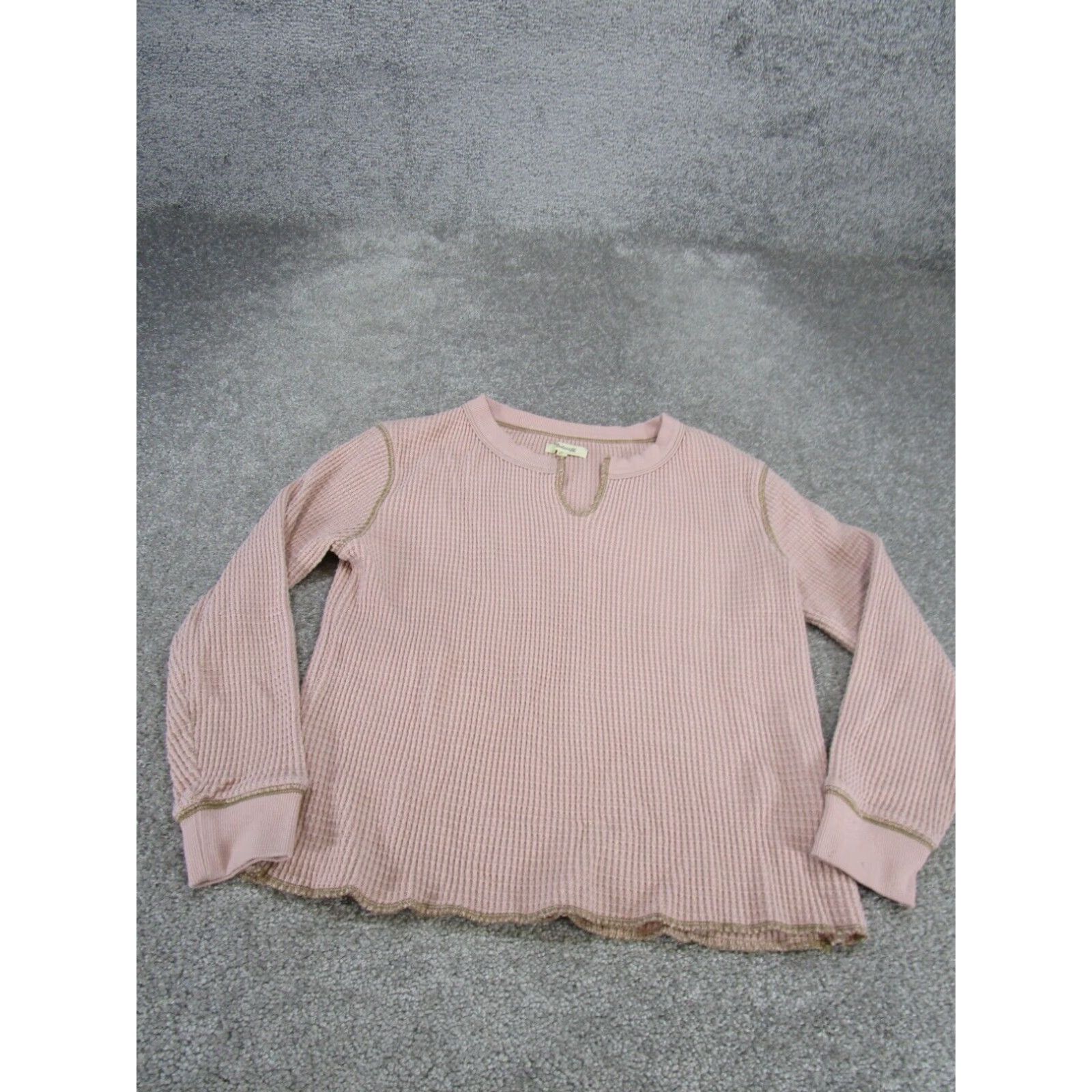 Madewell Madewell Waffle Knit Cotton Blend Pullover Sweater Womens 2XS Pink Long Sleeve Size XXS / US 00 / IT 34 - 1 Thumbnail