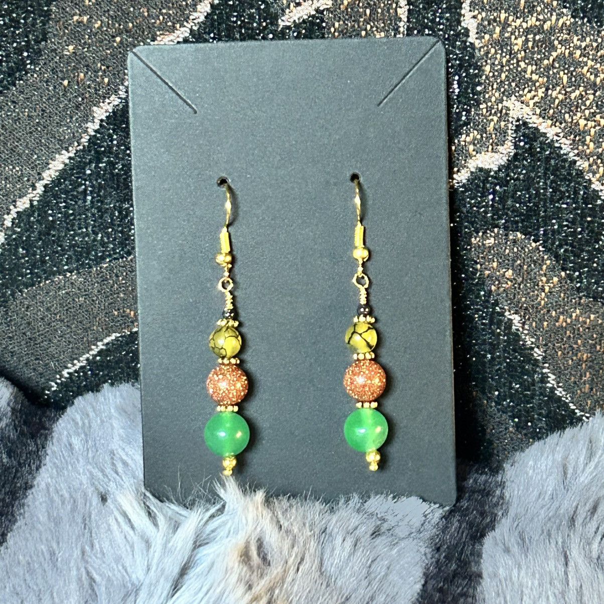 Handmade Handcrafted elegant chalcedony dragon vein earrings Size ONE SIZE - 3 Thumbnail