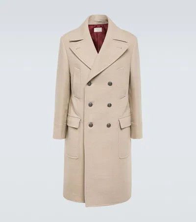 Brunello Cucinelli o1w1db10326 Double Breasted Wool Coat in Beige Size US S / EU 44-46 / 1 - 1 Thumbnail