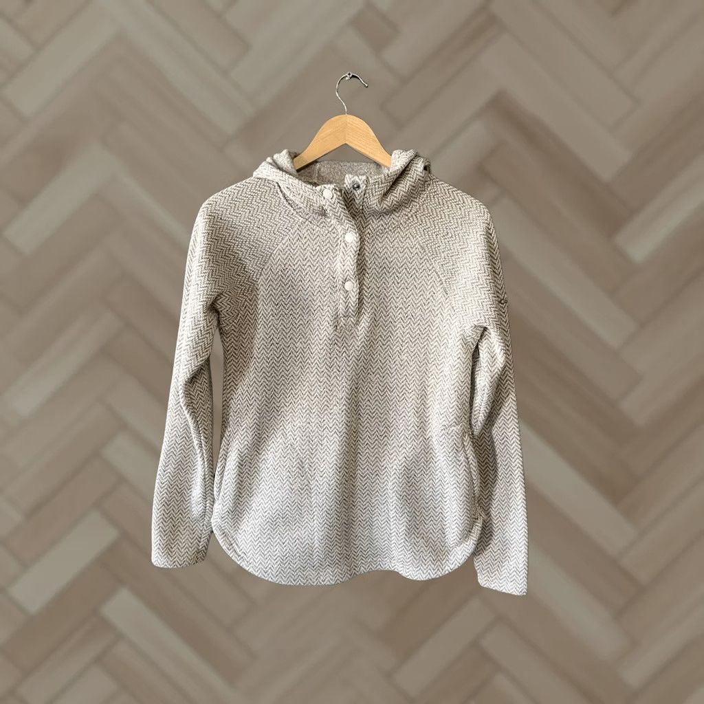 Vintage Columbia Pullover Hooded Fleece Sweater Long Sleeve Ivory White M Womens" Size M / US 6-8 / IT 42-44 - 1 Thumbnail