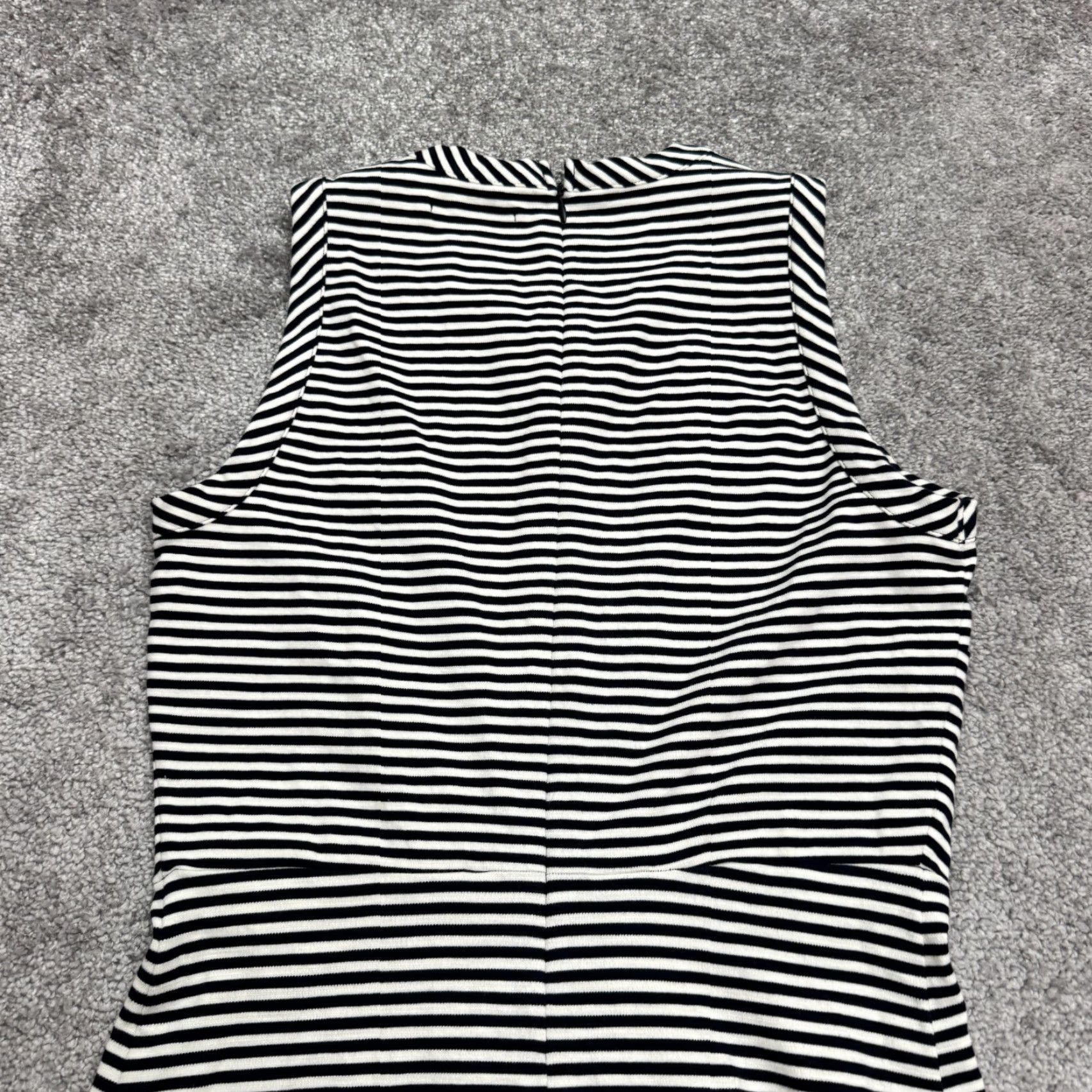 Madewell VINTAGE Madewell Fit & Flare Mini Dress Women Small Navy White Striped Sleeveless Cotton Size S / US 4 / IT 40 - 6 Thumbnail
