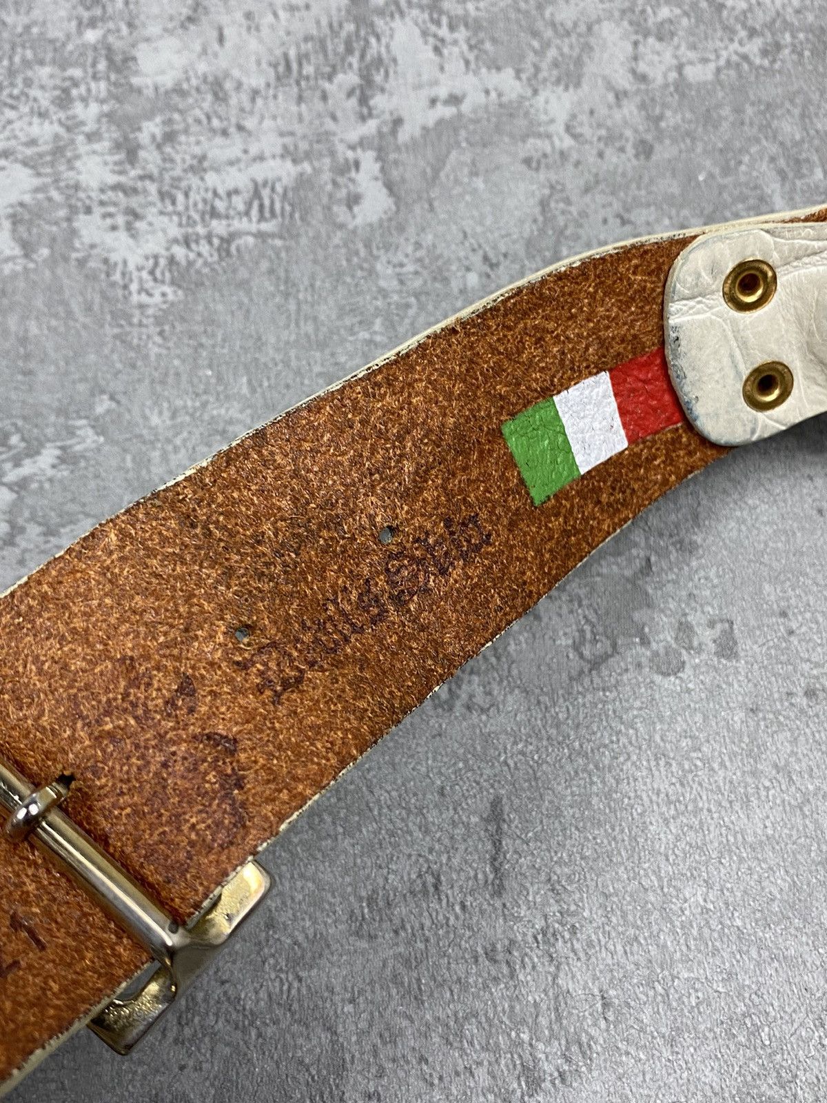 B.B. Simon × Hysteric Glamour × Vintage Devil Skin italy hand made crocodile white leather disco Size ONE SIZE - 8 Thumbnail
