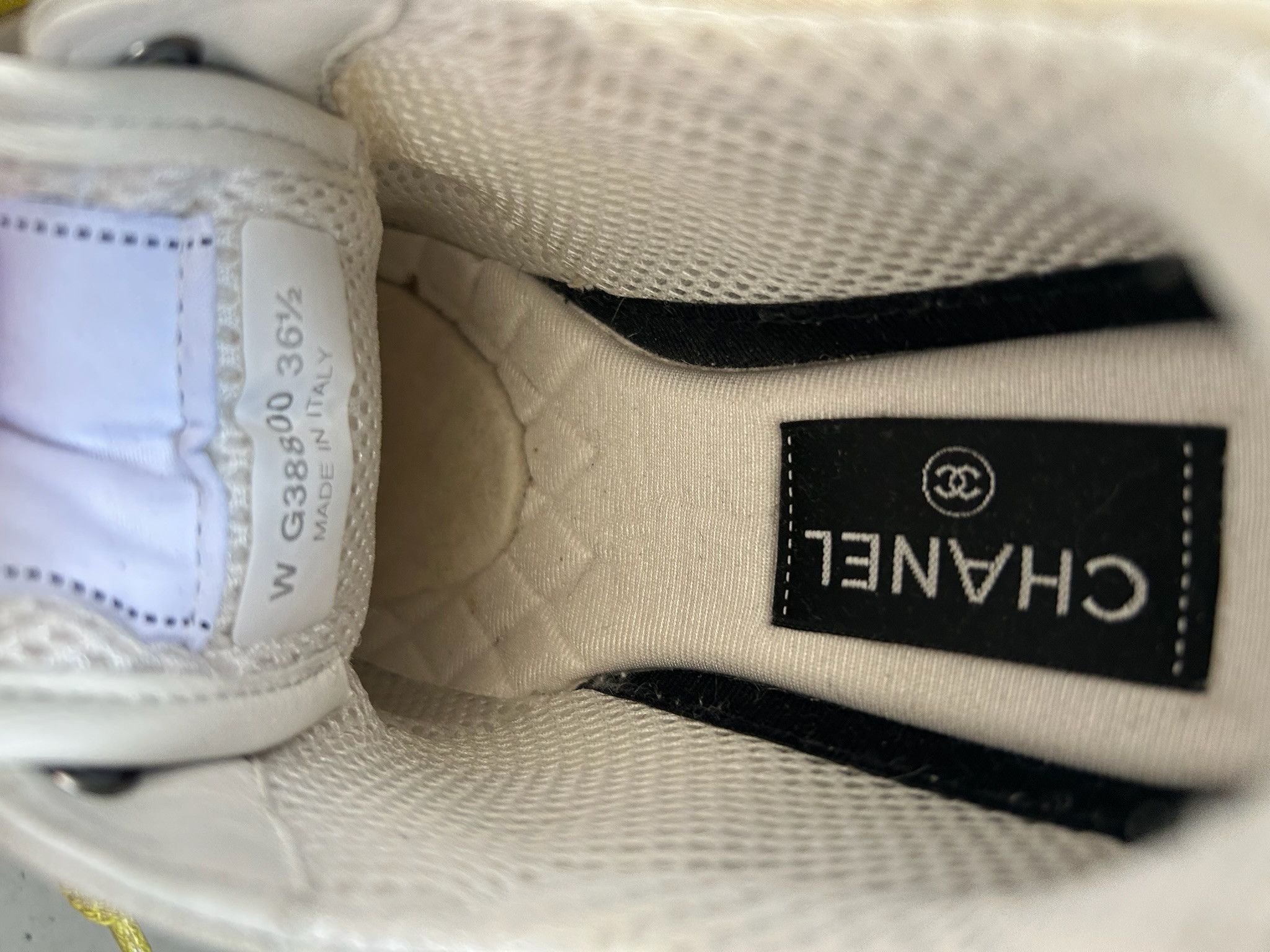 Chanel Chanel Suede Calfskin Ivory Light Grey & Yellow Runners Size US 6.5 / IT 36.5 - 7 Thumbnail