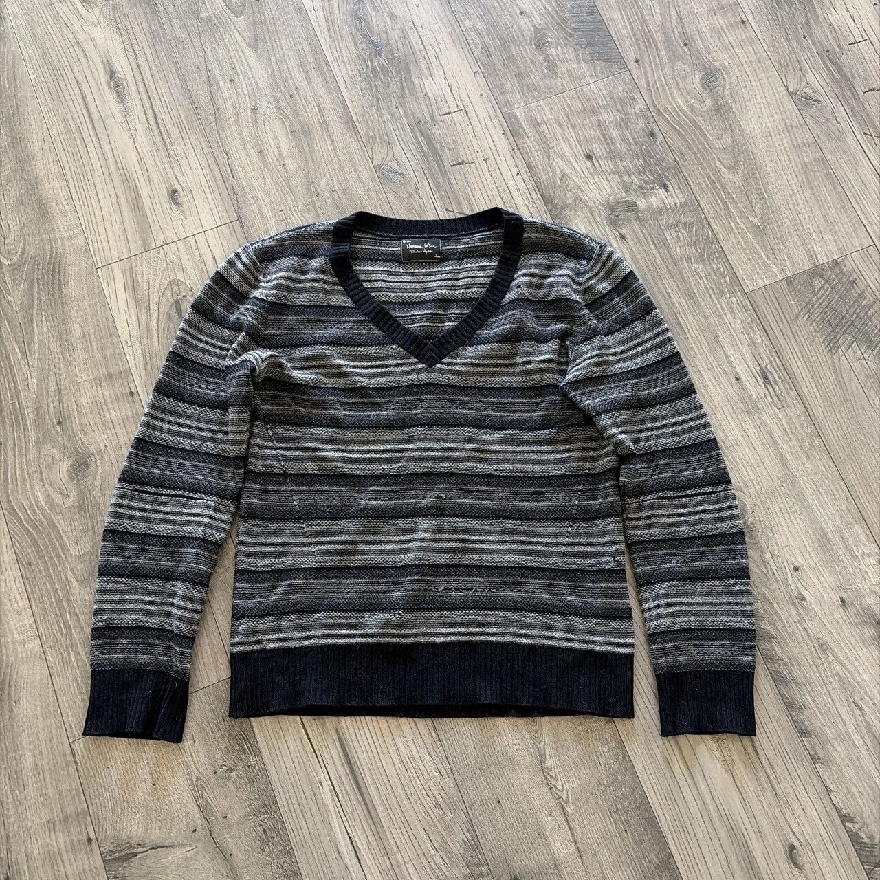 Number (N)ine number nine MOHAIR MESH WIDE STRIPED KNIT Sweater