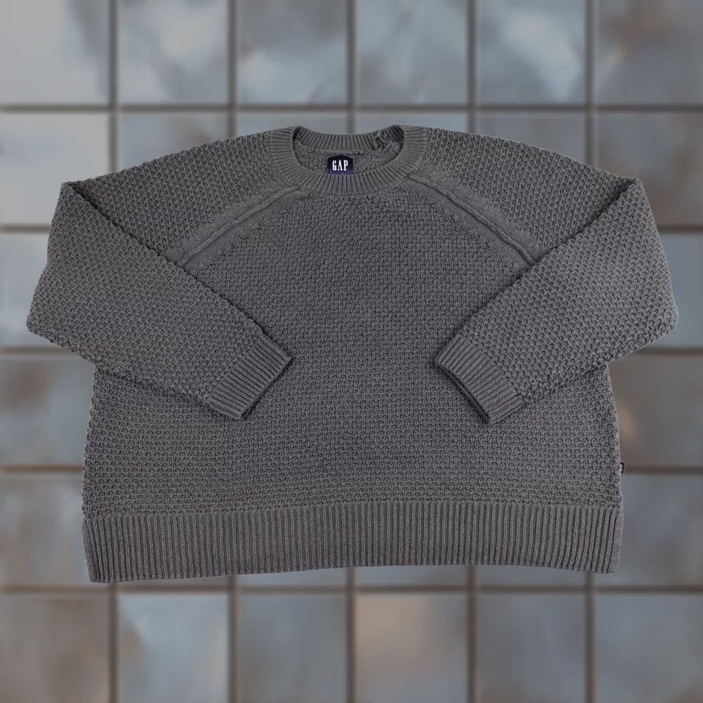 Gap Gap 2XL Gray Textured Knit Pullover Sweater Womens Crew Neck Chunky Knit Pullover Casual Womens Gap Shirt Size XXL / US 16-18 / IT 52-54 - 1 Thumbnail
