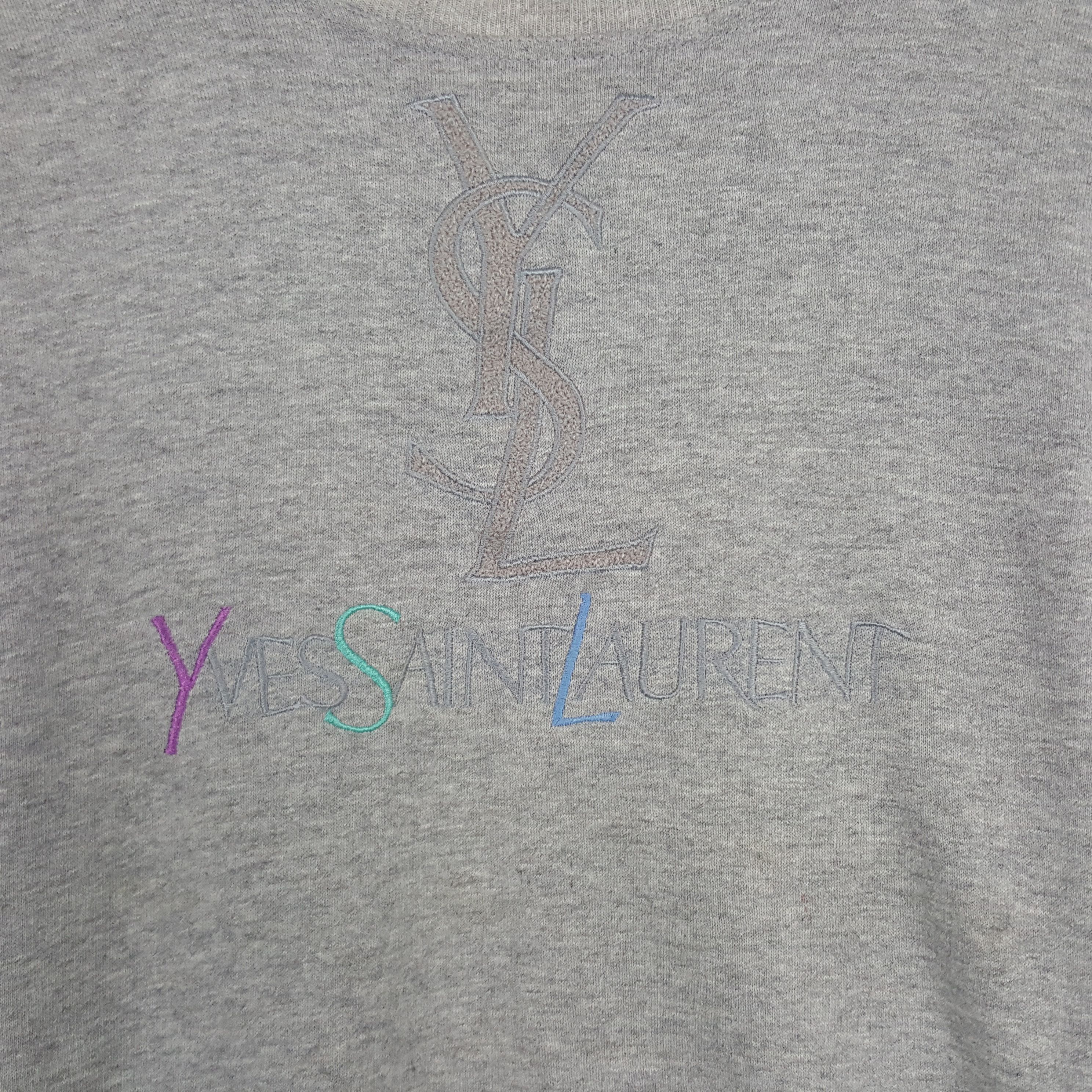 Vintage Vintage Yves Saint Laurent Embroidery Logo Sweatshirt Size M / US 6-8 / IT 42-44 - 2 Thumbnail