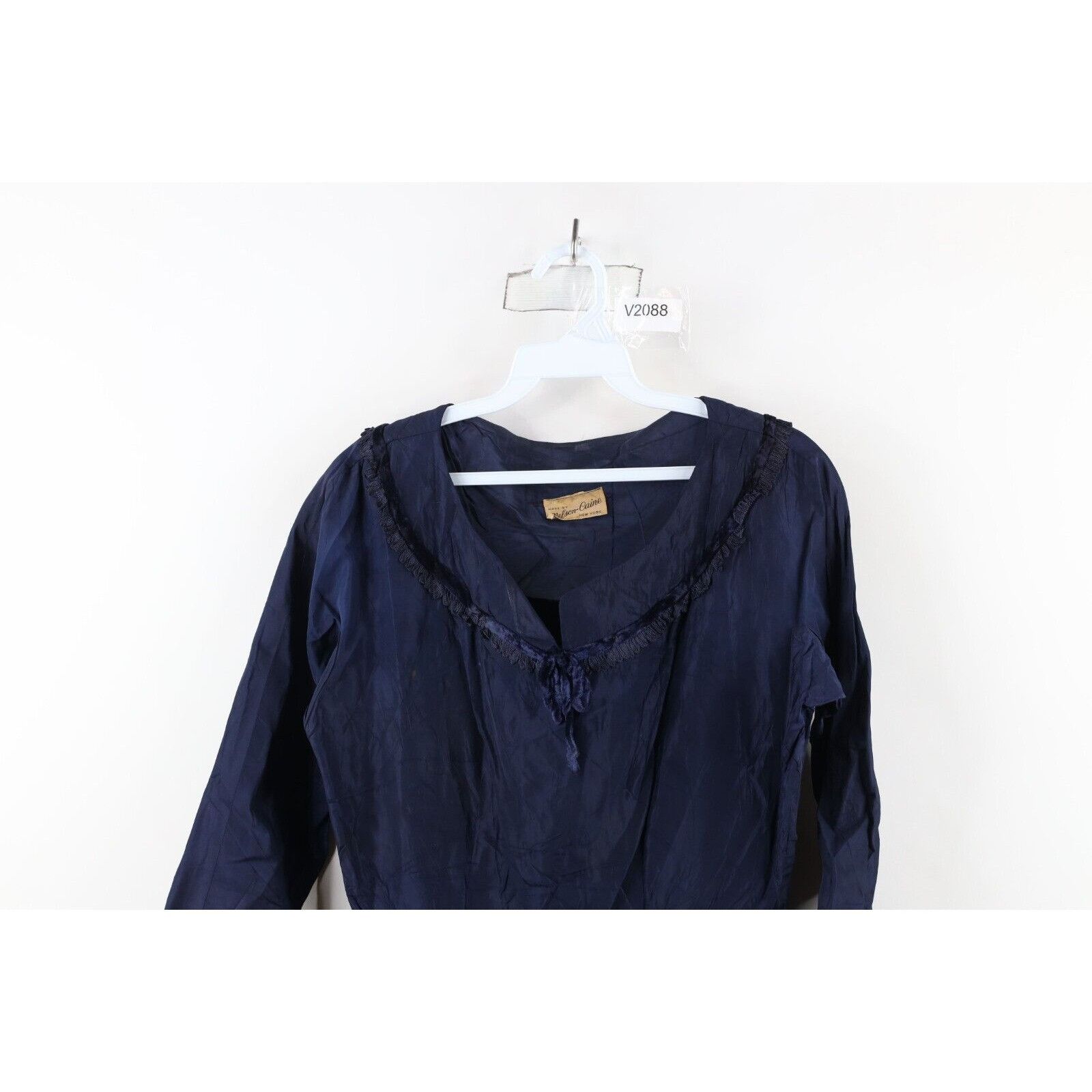 Vintage Vintage 50s 60s Rockabilly Distressed Velvet Fringed Dress Size M / US 6-8 / IT 42-44 - 2 Thumbnail