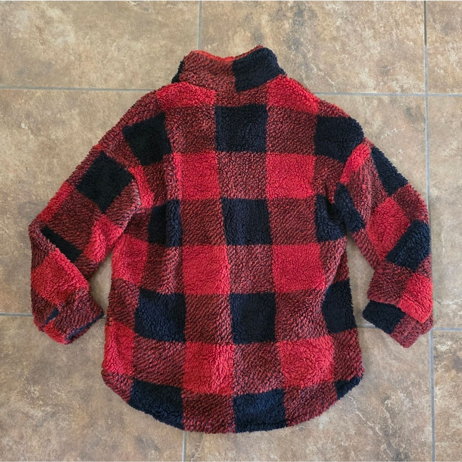 Other Red Black | MEROKEETY | Buttoned Teddy Jacket Size S / US 4 / IT 40 - 2 Thumbnail