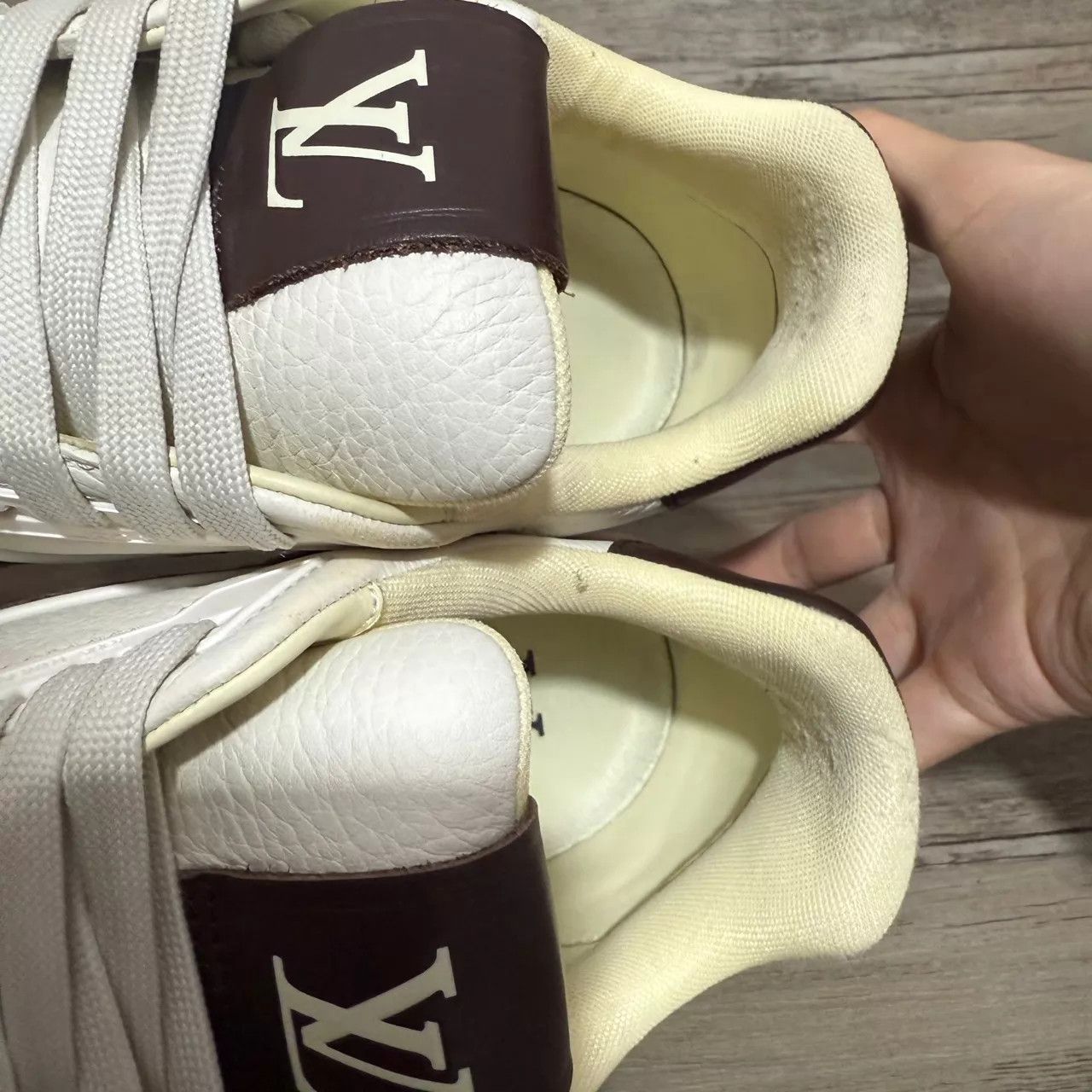 Louis Vuitton LV Trainer White Brown Black Checker Mocha Uk9/43 Size US 10 / EU 43 - 6 Thumbnail