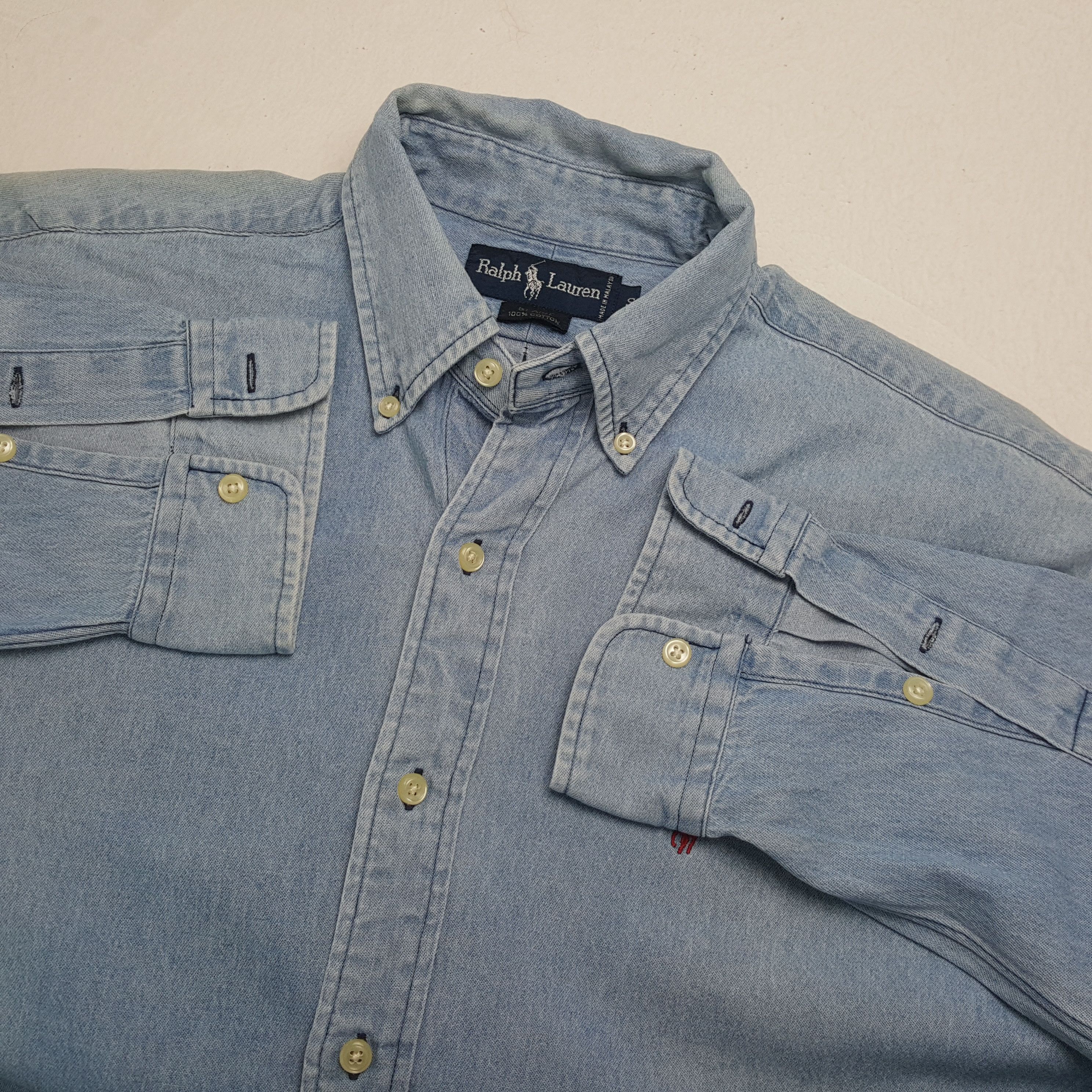 Vintage POLO by RALPH LAUREN Fashion Brand Denim Shirts
