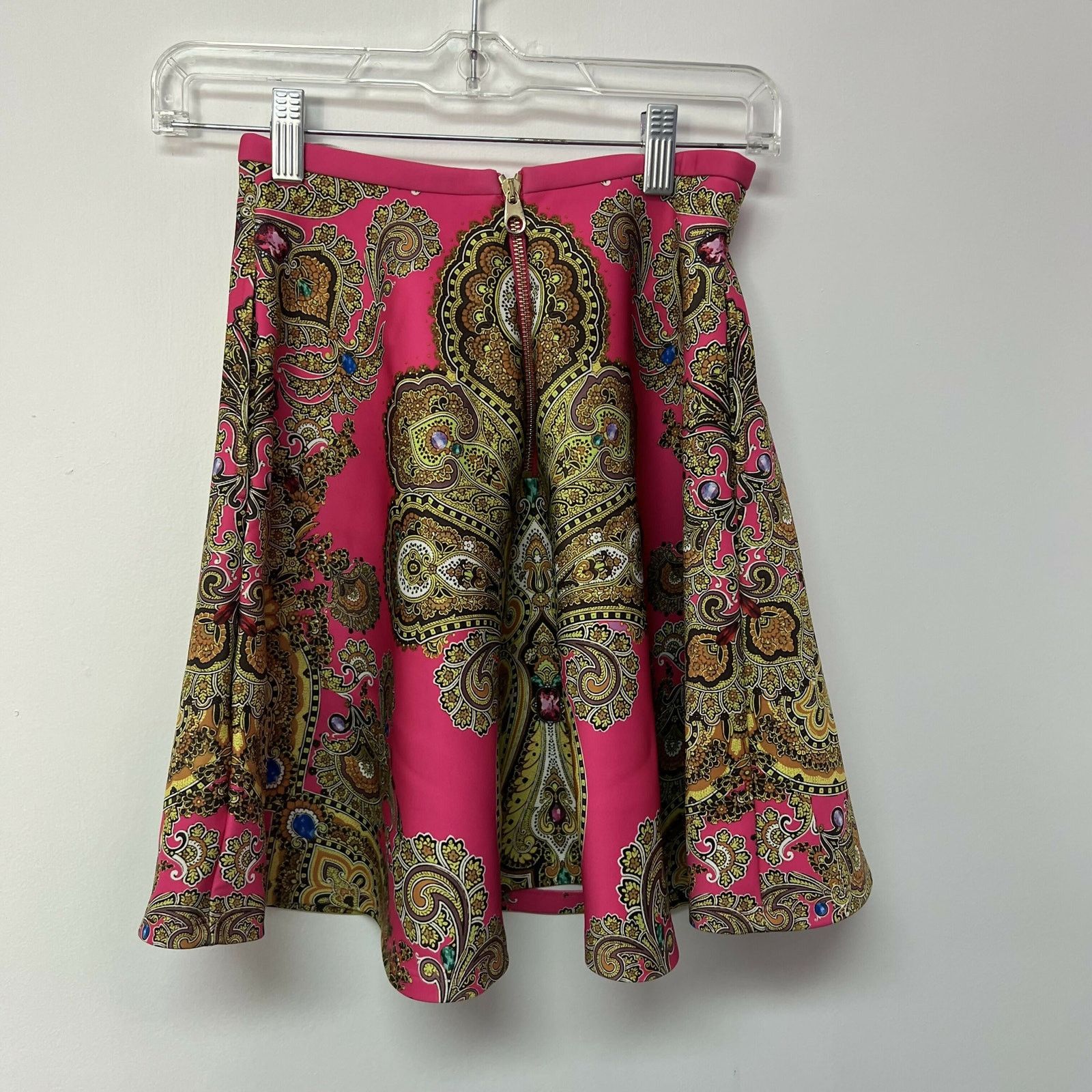 Ted Baker Ted Baker Pink Multicolor Paisley A-Line Mini Skirt Sz 0 Size 25" / US 0 / IT 36 - 4 Thumbnail