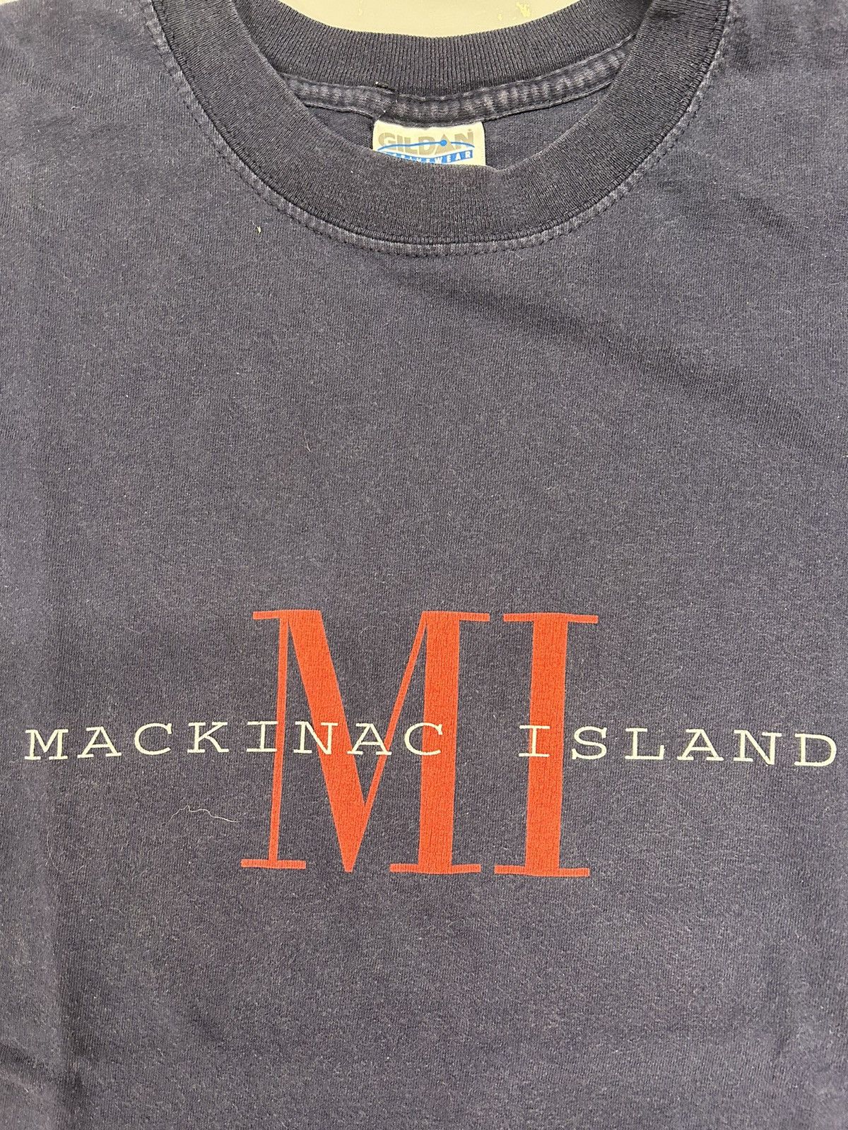 Japanese Brand × Vintage Crazy Vintage 90s Essential Navy Mackinac Island Tee Shirt Size US L / EU 52-54 / 3 - 2 Thumbnail