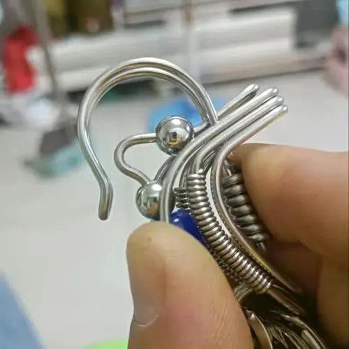 Vintage Blue Matte Bead Handicraft Mechanical KeyRing Size ONE SIZE - 3 Thumbnail