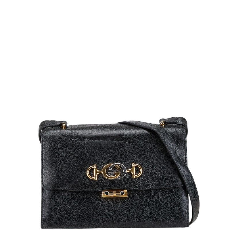 Gucci Gucci Leather Zumi Shoulder Bag 576388 Leather Crossbody Bag 576388 in Black, Women's