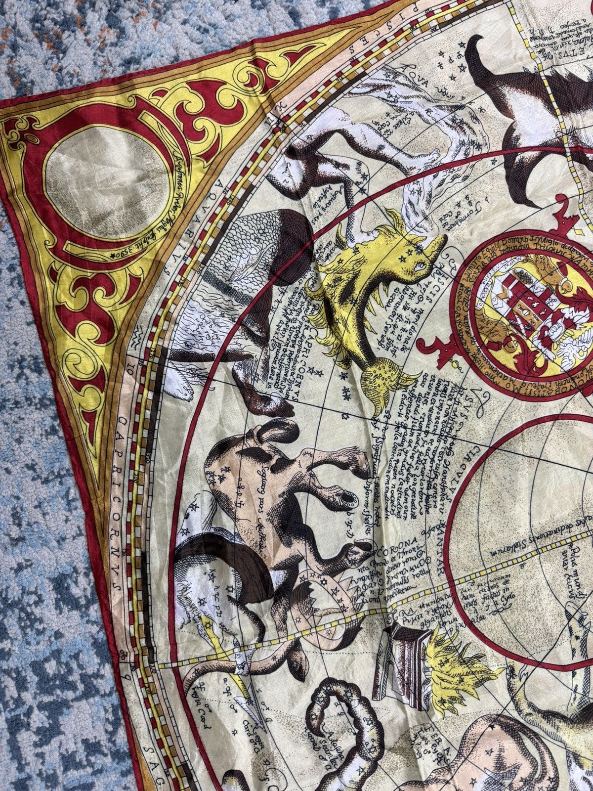 Designer × Vintage Vintage 90s zodiac signs silk scarf muffler print handmade Size ONE SIZE - 5 Thumbnail