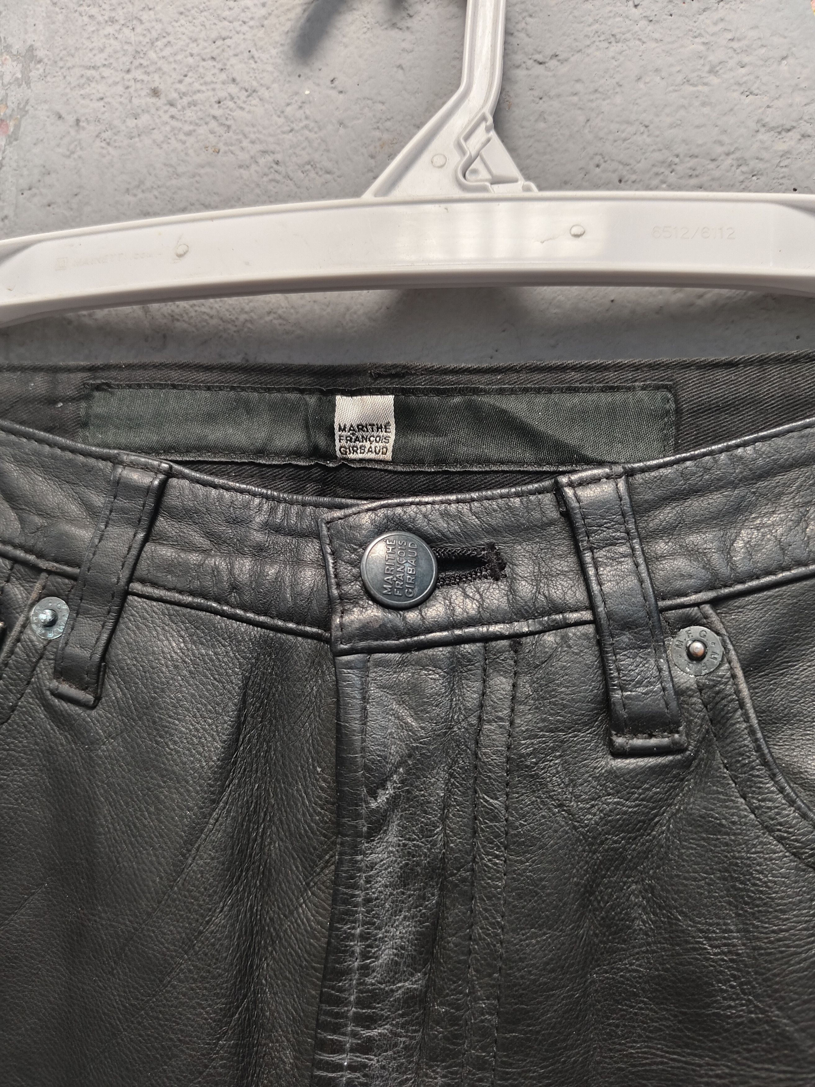 Marithe + Francois Girbaud 90s Marithe Francois Girbaud Minimal Leather Trousers Size US 30 / EU 46 - 8 Thumbnail