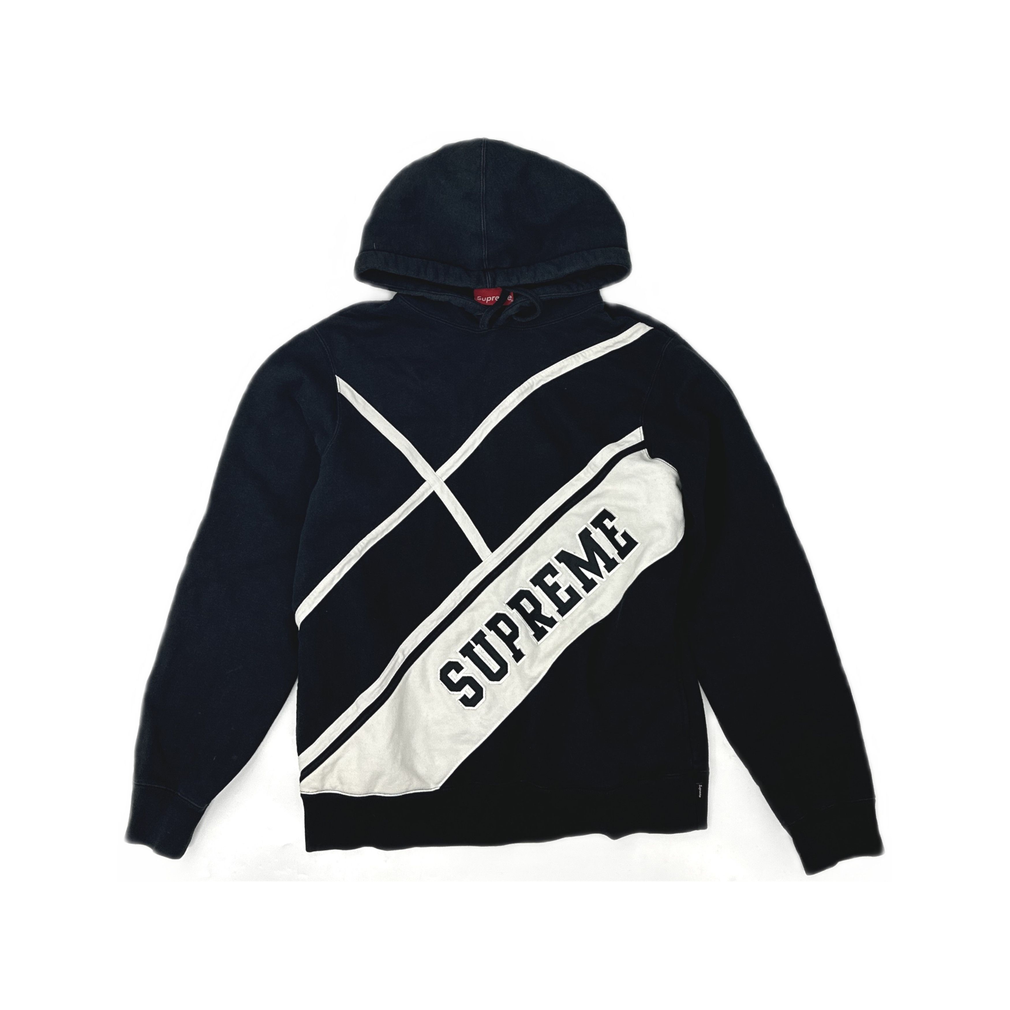 Supreme Supreme Diagonal Hooded Sweatshirt Black Size M. Size US M / EU 48-50 / 2 - 1 Thumbnail
