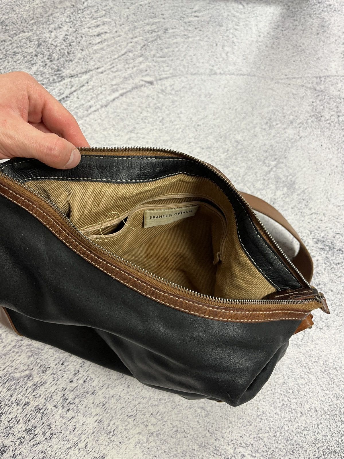 Genuine Leather × Vintage Vintage Francesco Biasa Genuine Split Leather Shoulder Bag Size ONE SIZE - 14 Thumbnail