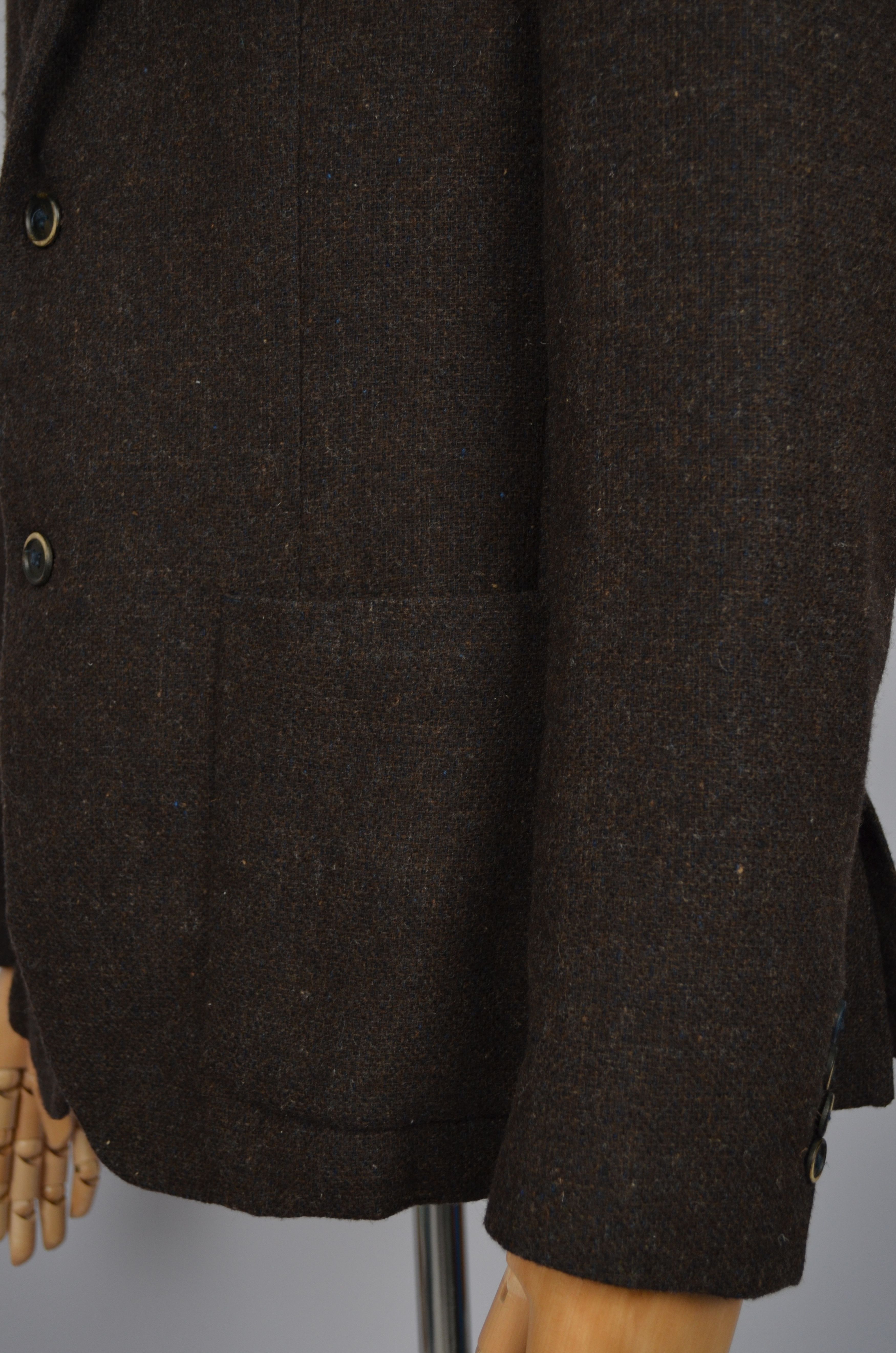 Designer John Barritt Bottoli Knit Wool Brown Unlined Blazer Jacket Size 40R - 7 Thumbnail