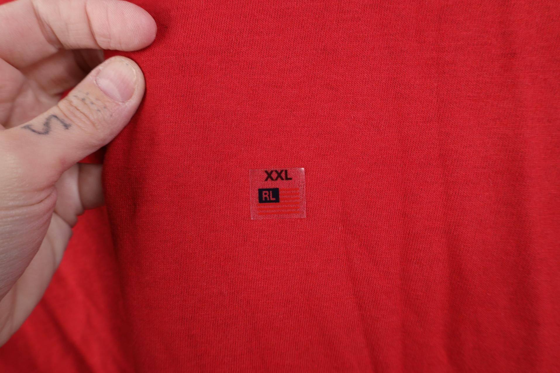 Polo Ralph Lauren Deadstock Vintage 90s Ralph Lauren Chalk Stencil T-Shirt Red Size US XXL / EU 58 / 5 - 5 Thumbnail