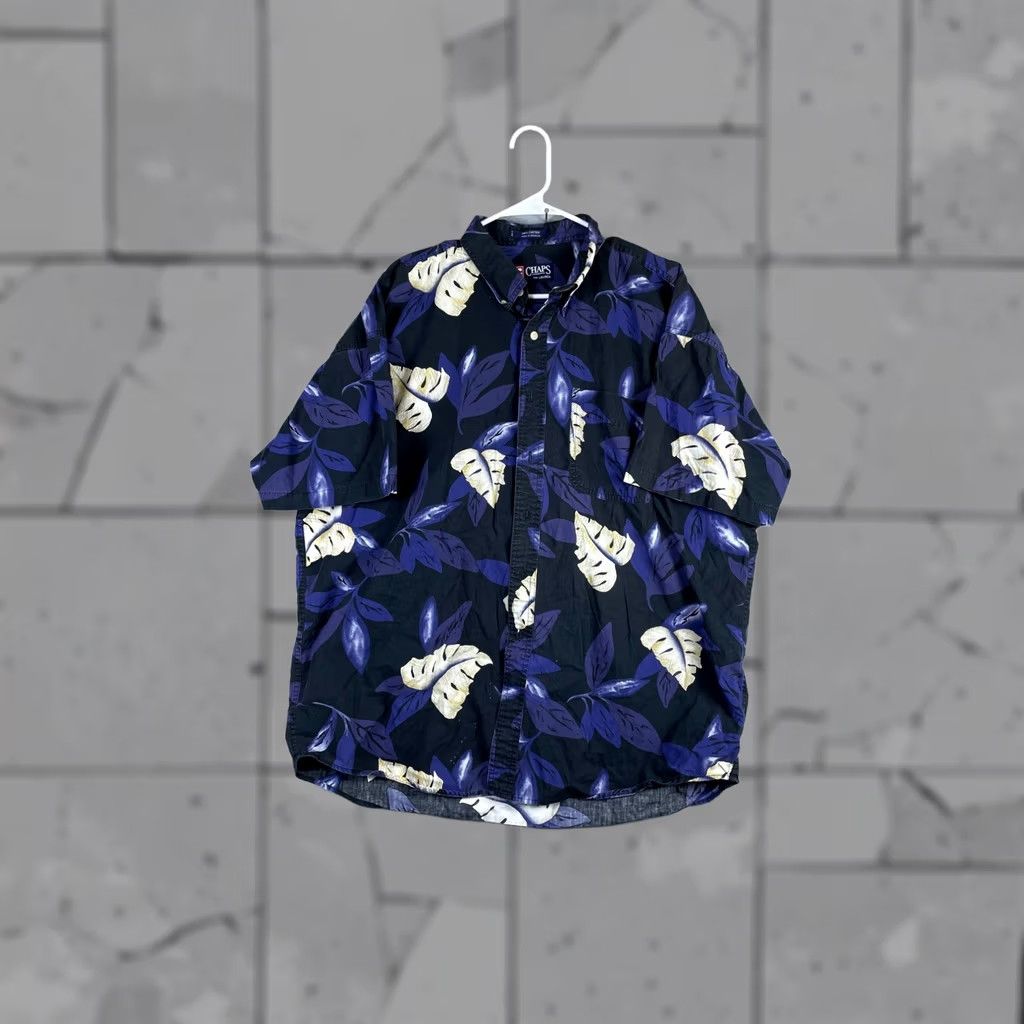 Ralph Lauren Chaps Ralph Lauren Shirt Mens XL Black Purple Tropical Leaf Camp Size US XL / EU 56 / 4 - 1 Thumbnail