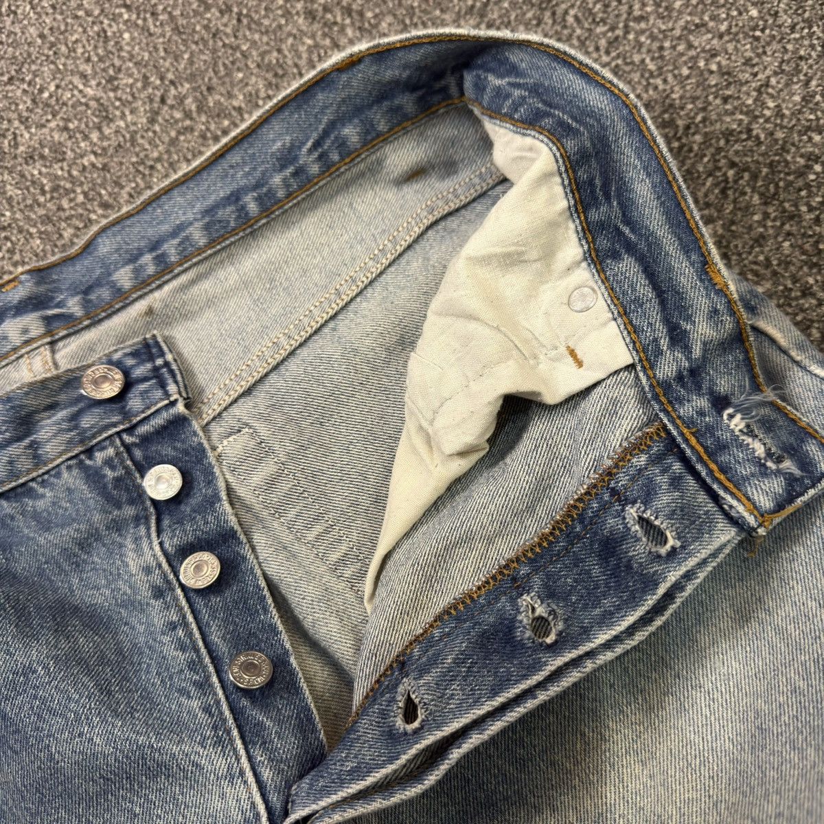 Levi's Y2K Style Levis 501 Acid Wash Ripped Denim Size US 34 / EU 50 - 14 Thumbnail