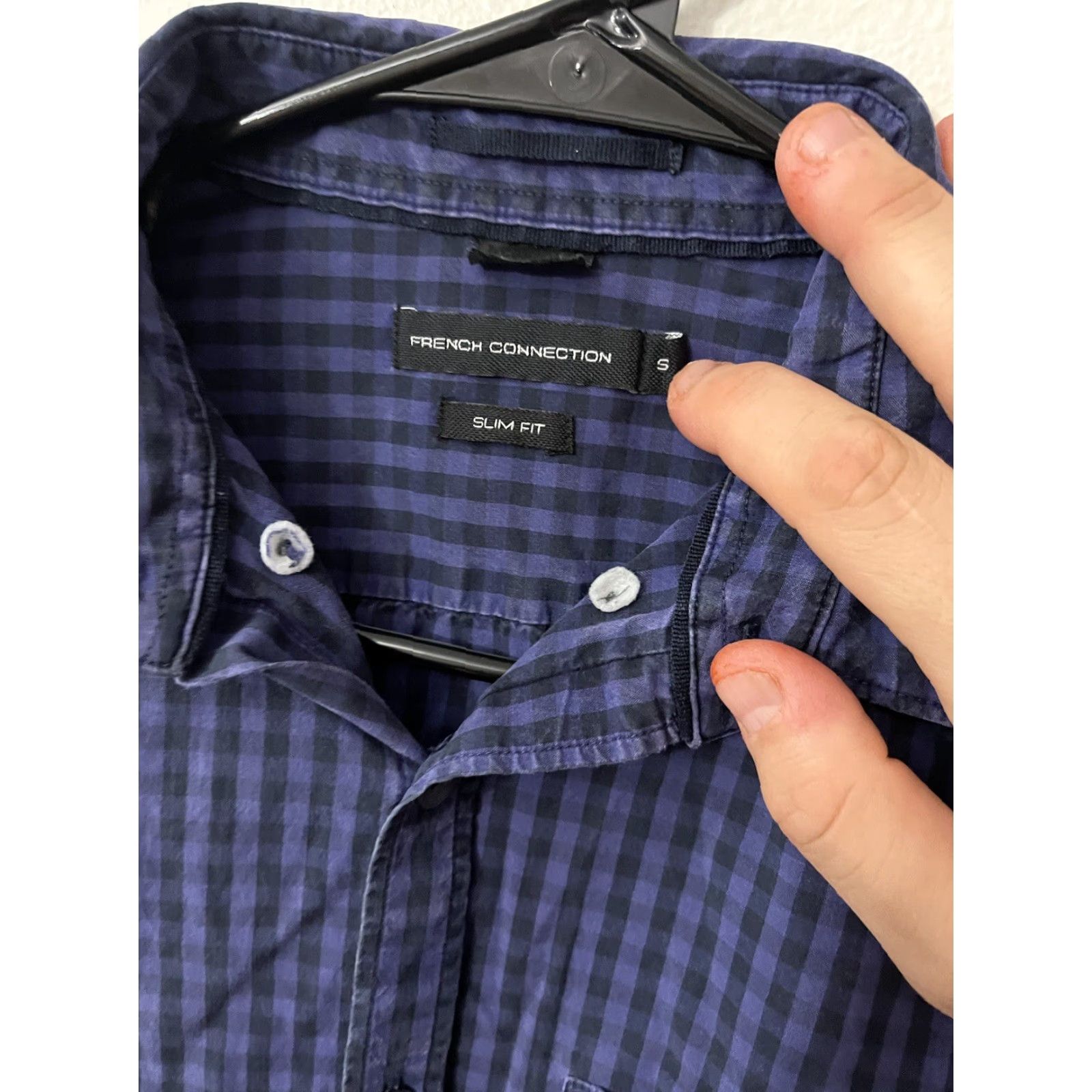 French Connection French Connection Shirt Mens Size Small Purple Dress Shirt Button Down Long Sleeve Gingham Size US S / EU 44-46 / 1 - 2 Thumbnail