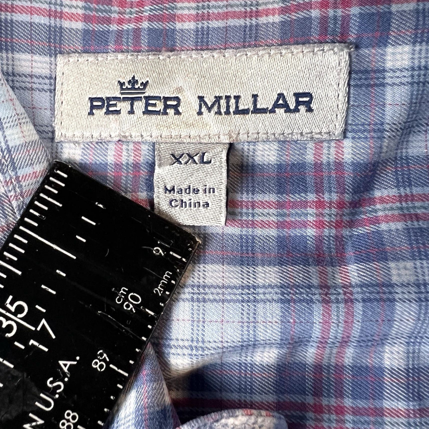 Peter Millar Peter Millar Shirt Mens 2XL Blue Plaid Button-Up Long Sleeve Preppy Casual Business Travel Mens Size US XXL / EU 58 / 5 - 3 Thumbnail