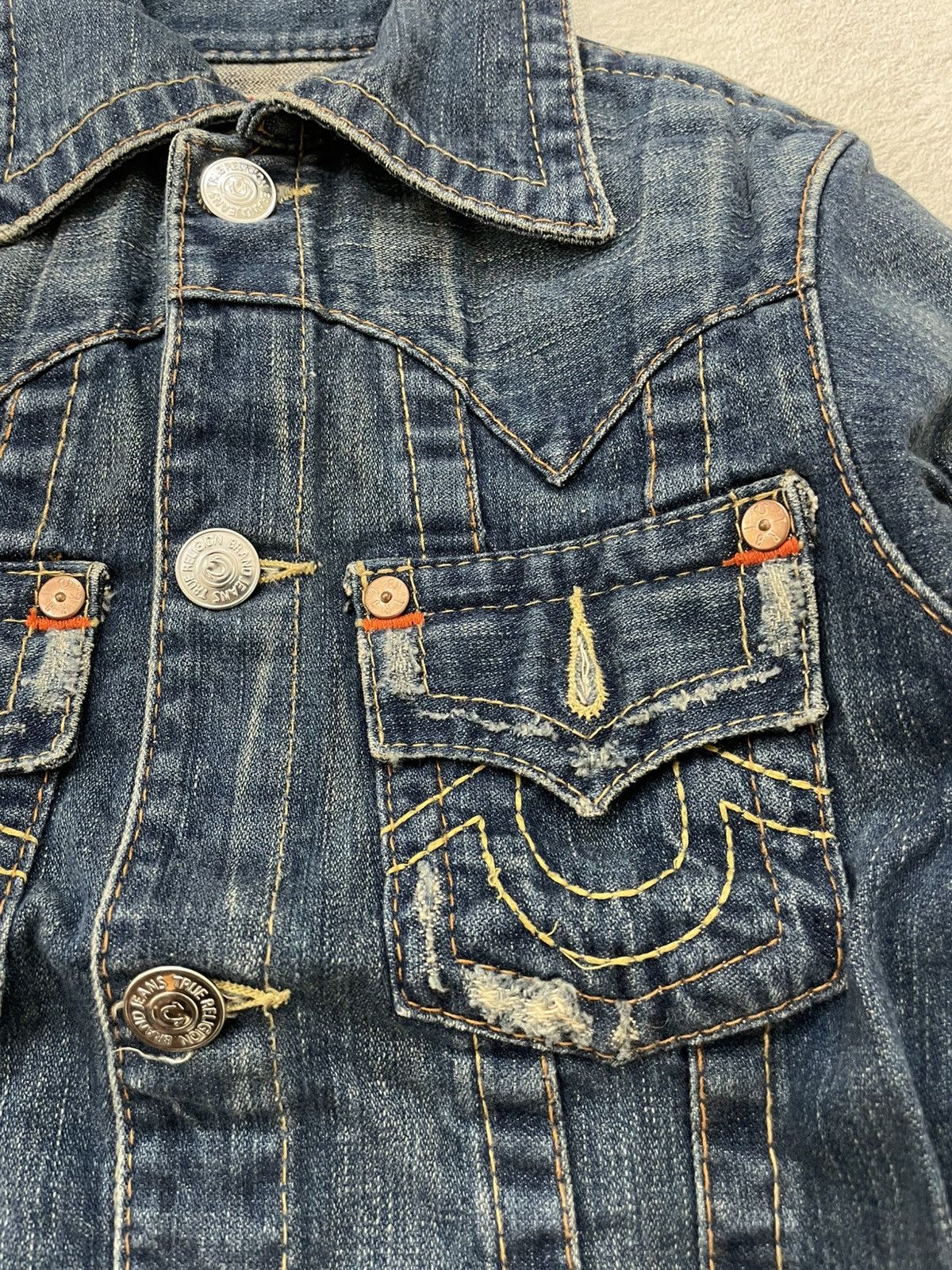 Japanese Brand 2000s True Religion Denim Jacket Y2K If6was9 LGB vkei style Size US XS / EU 42 / 0 - 3 Thumbnail