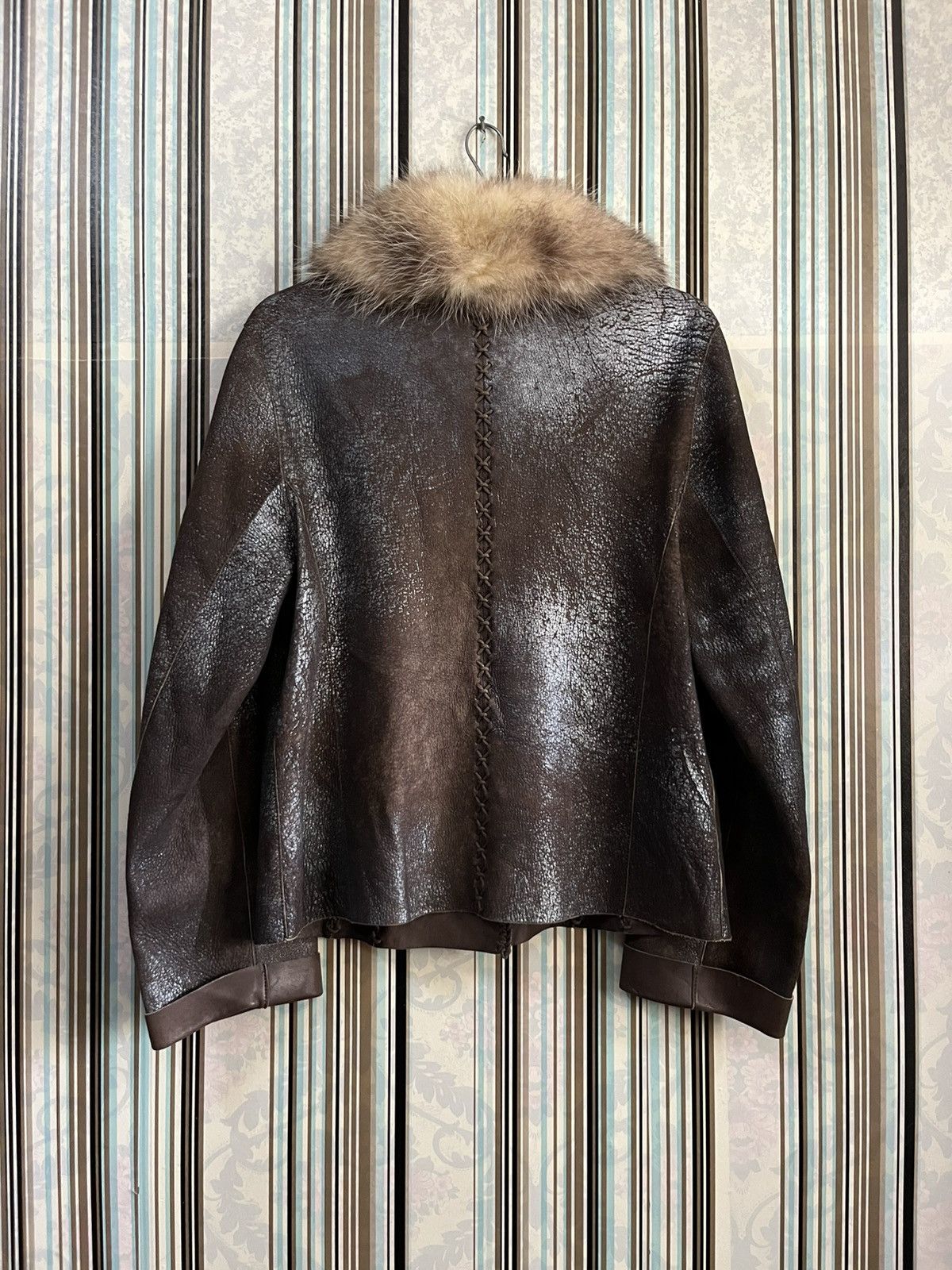 14th Addiction 1990s white bear corp fur leather boho shearling jacket #C1 Size M / US 6-8 / IT 42-44 - 5 Thumbnail