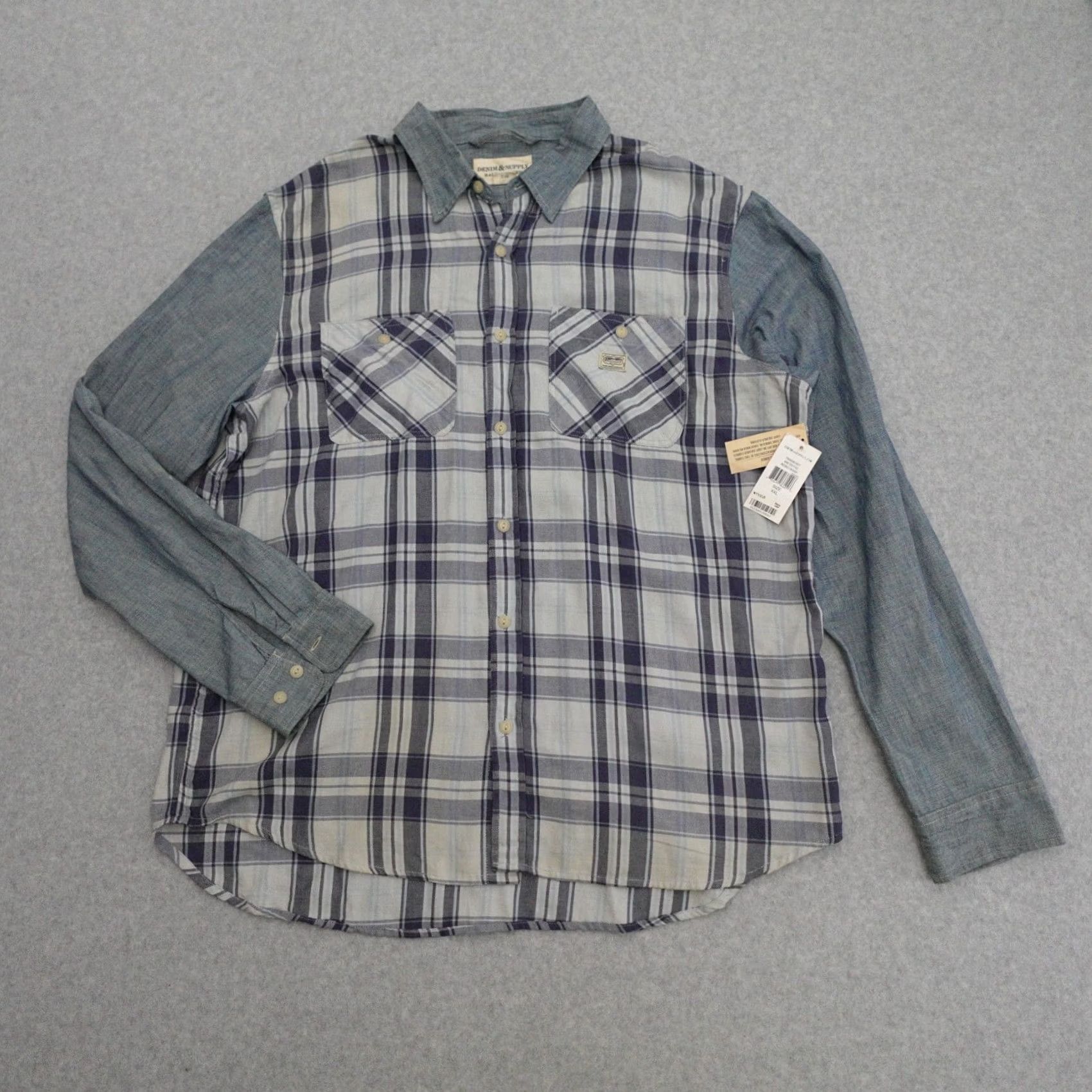 Ralph Lauren Ralph Lauren Denim & Supply Ralph Lauren Shirt Denim and Suppy Long Sleeve Button-Up 2XL Pockets Indigo Plaid Men Size US XXL / EU 58 / 5 - 2 Thumbnail