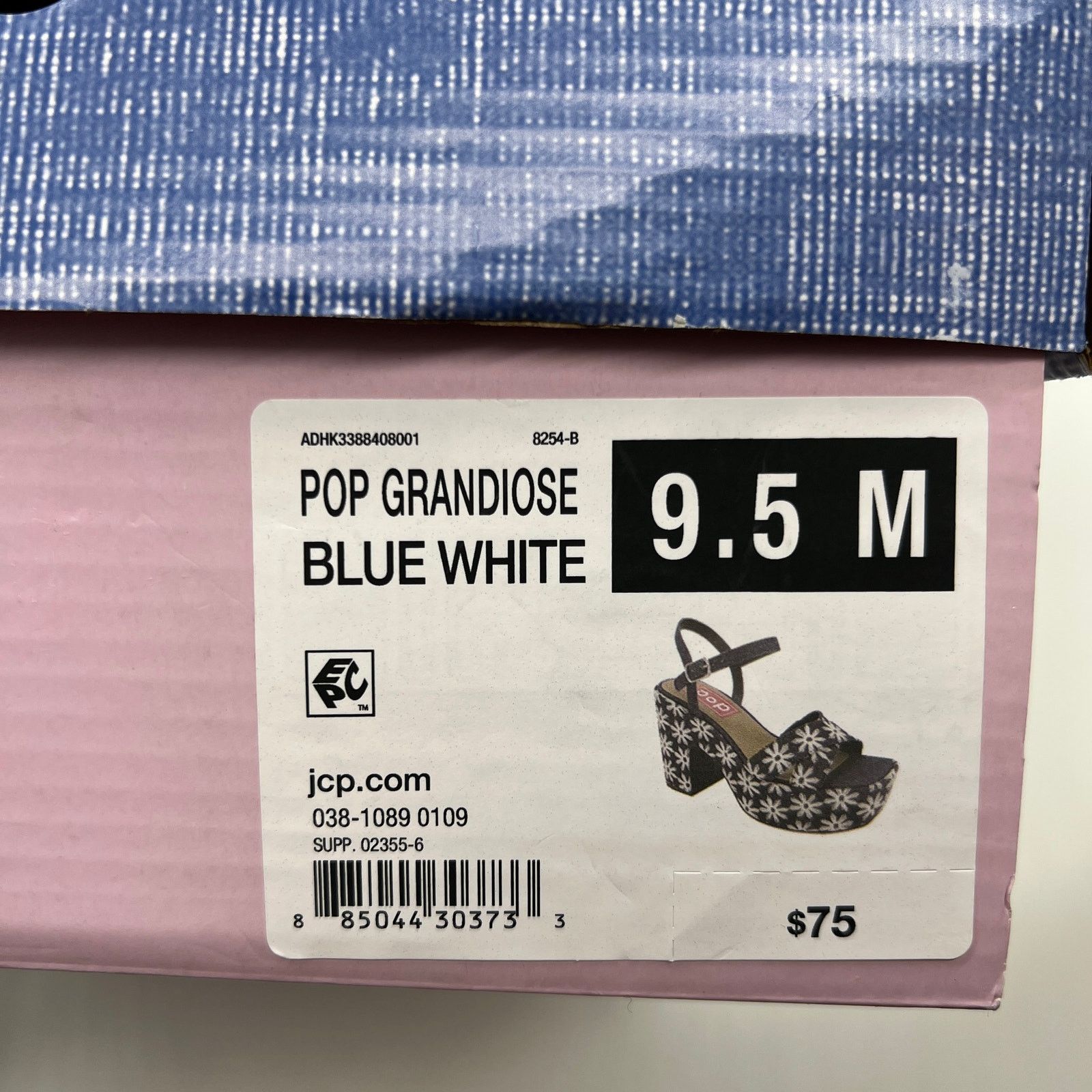 Other Pop Womens Grandiose Heeled Sandals Blue White Size 9.5M Size US 9.5 / IT 39.5 - 10 Thumbnail