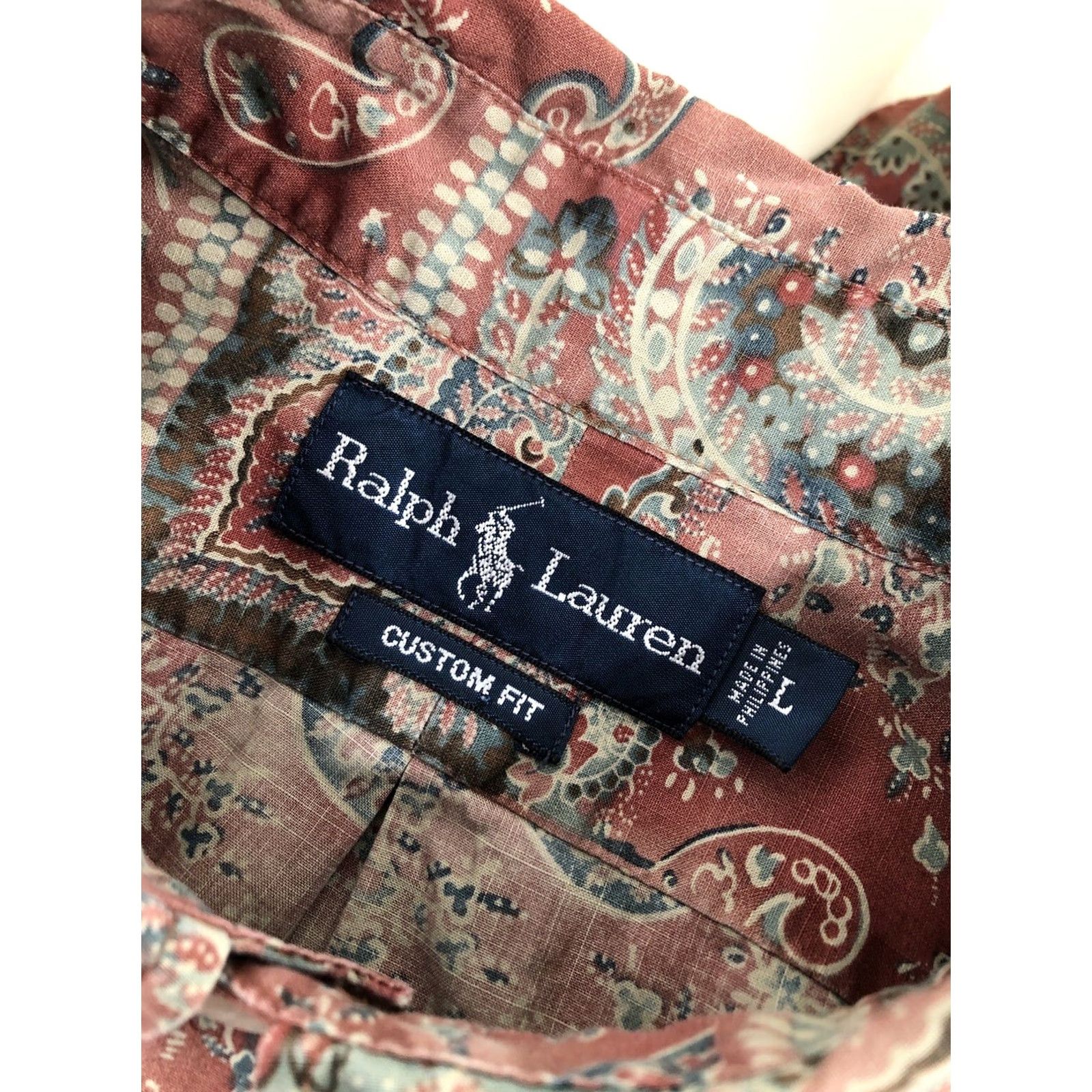 Ralph Lauren RALPH LAUREN - Custom Fit Paisley Mens L Shirt Size US L / EU 52-54 / 3 - 5 Thumbnail