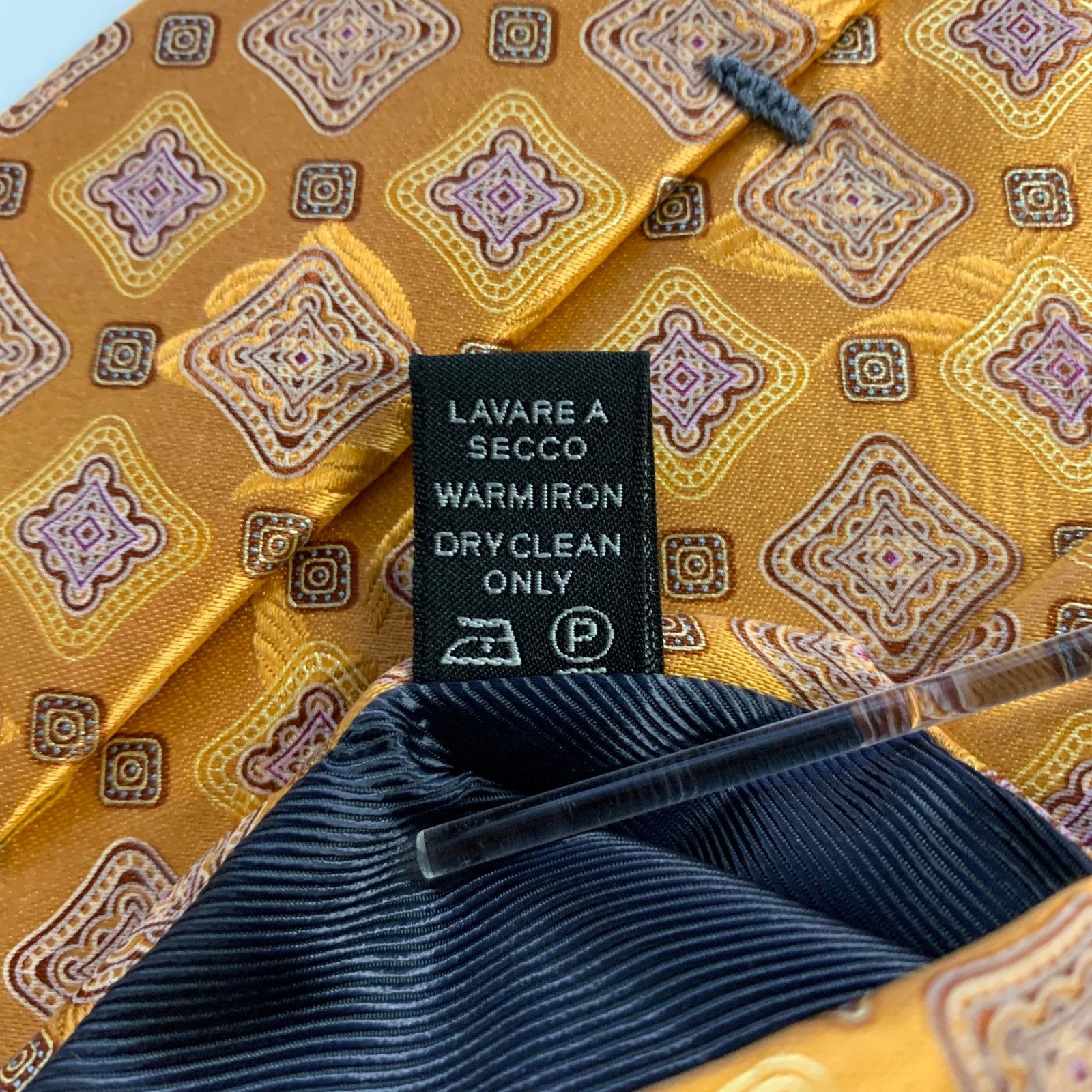Ermenegildo Zegna ERMENEGILDO ZEGNA One Size Orange Rust Silk Tie Size ONE SIZE - 4 Thumbnail