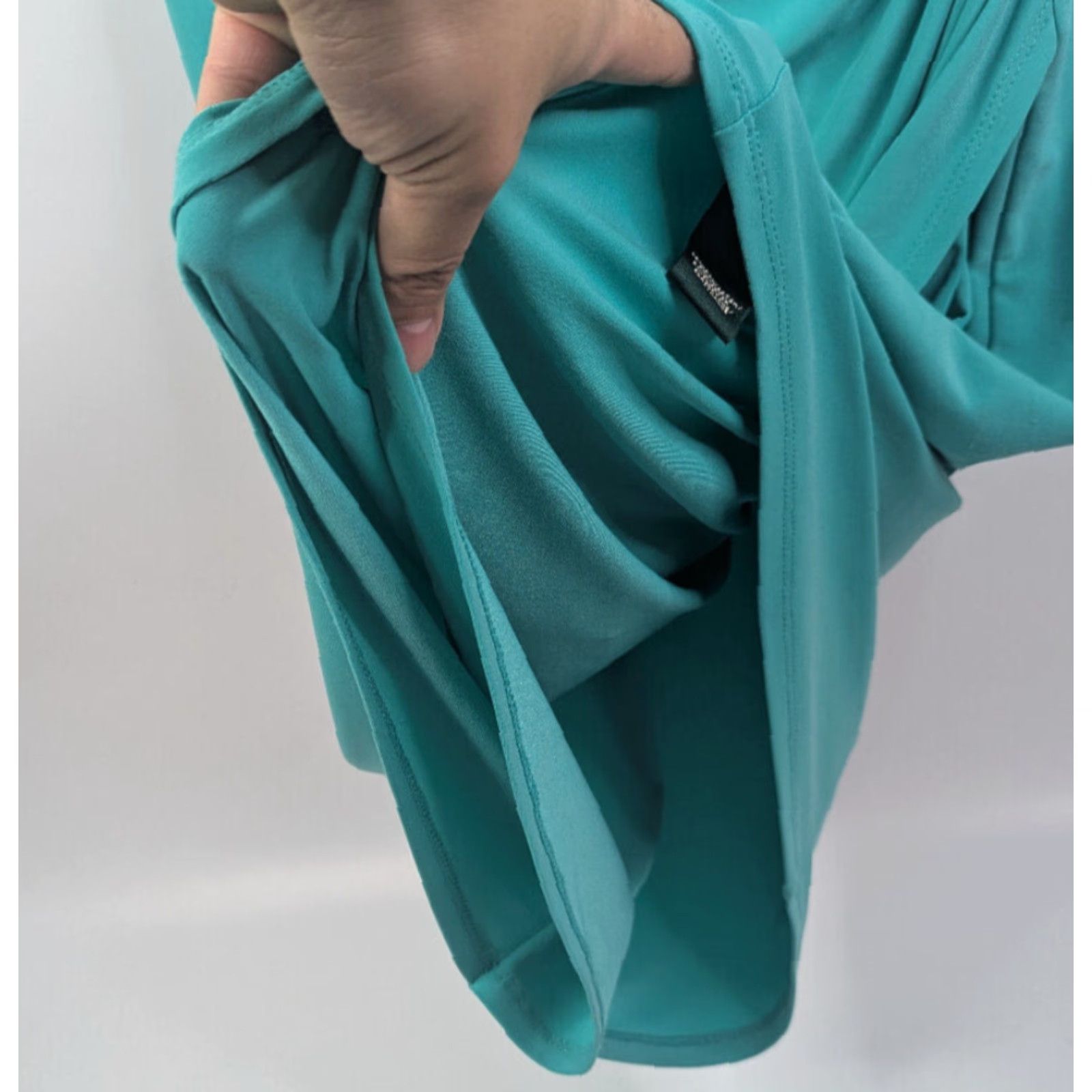 Ralph Lauren Lauren Ralph Lauren Sleeveless Dress Womens Sz 10 Green Ruched Pleated Faux Wrap A-Line Dress Size L / US 10 / IT 46 - 3 Thumbnail