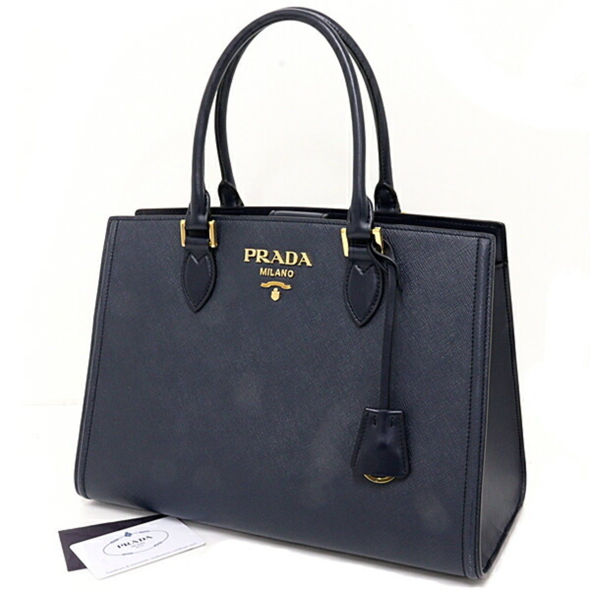 Prada Prada Saffiano Leather Handbag, Outlet, Strapless, 1BA228, Navy, BALTICO Size ONE SIZE - 1 Thumbnail