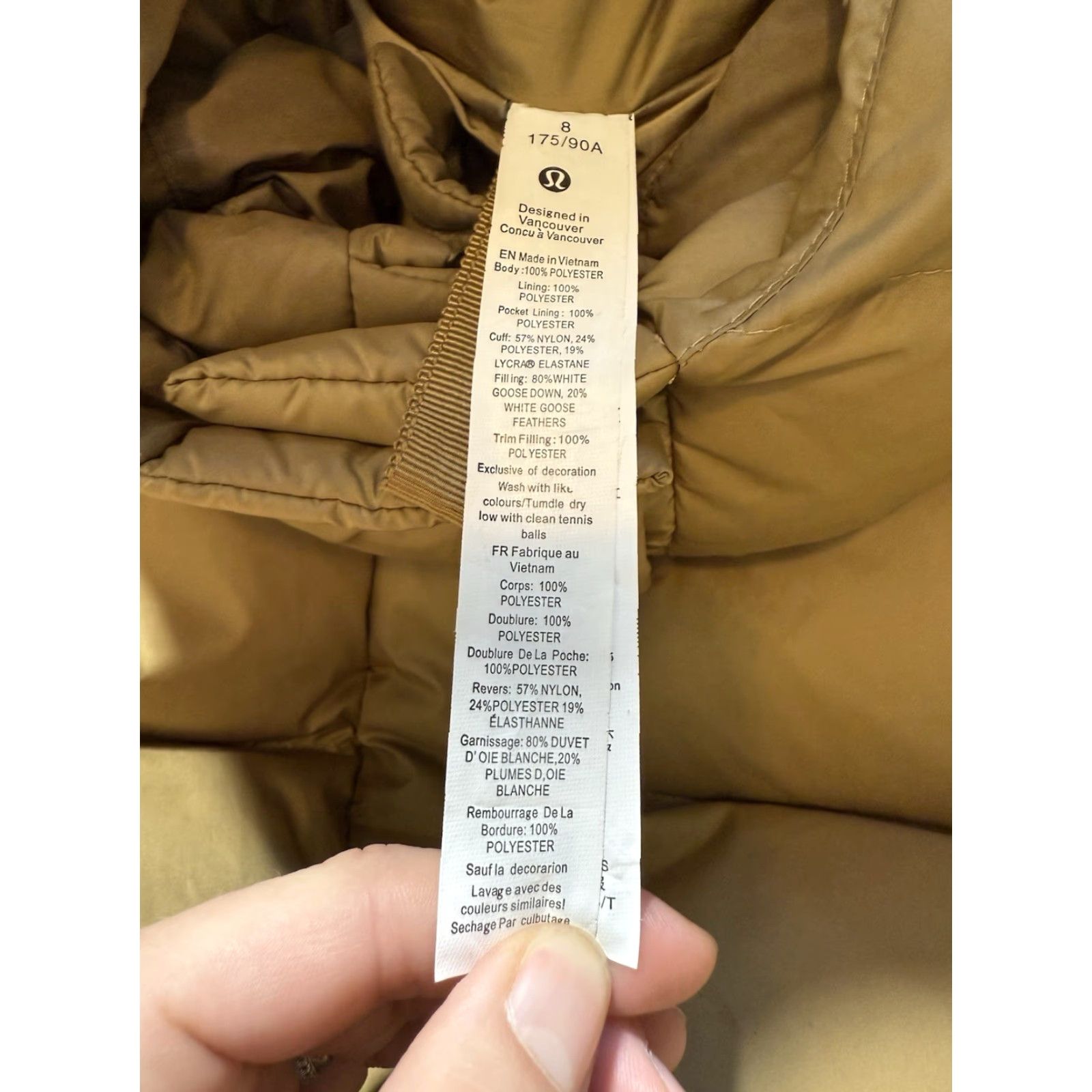 Lululemon Lululemon Wunder Puff Jacket Womens 8 Bold Beige Goose Down Hooded Multicolor City Outdoor Winter Fall Spring Size M / US 6-8 / IT 42-44 - 4 Thumbnail