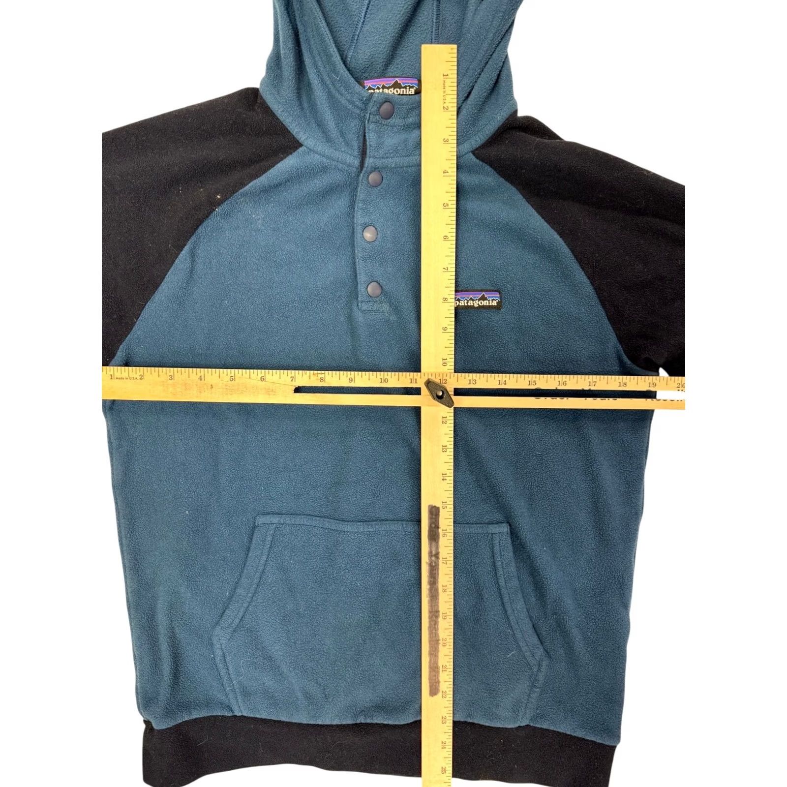 Patagonia VINTAGE? No. Patagonia Men's Micro D Hoody Blue Black Fleece Hooded Pullover Hoodie S Size US S / EU 44-46 / 1 - 4 Thumbnail