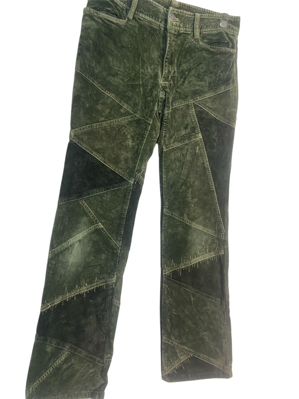 Tornado Mart Tornado mart femme velvet patchwork pants size 29-30 Size 29" - 1 Thumbnail