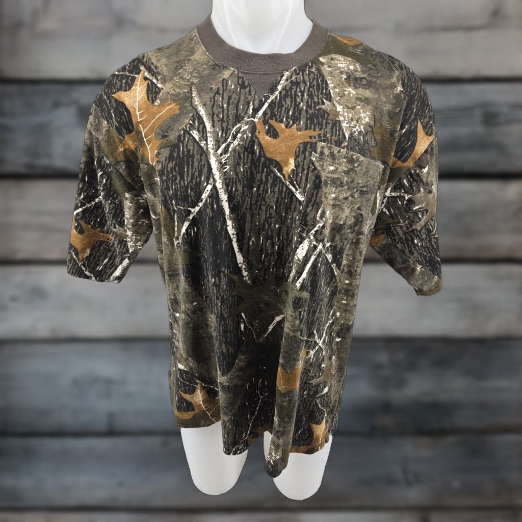 Vintage Canyon Guide T-Shirt Camouflage Short Sleeve Cotton XL Pocket Mens Size US XL / EU 56 / 4 - 1 Thumbnail