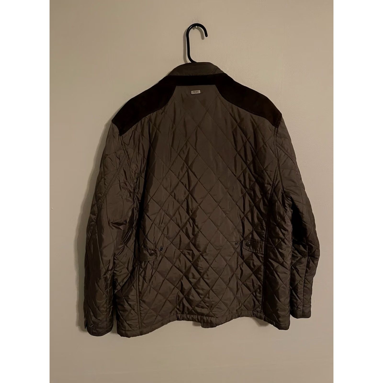 Tumi Tumi Quilted Thermore Olive Green Leather Trim Jacket Coat - Men's XLarge Jacket Mens XLarge Green Quilted Thermore Leather Trim Coat Size US XL / EU 56 / 4 - 4 Thumbnail