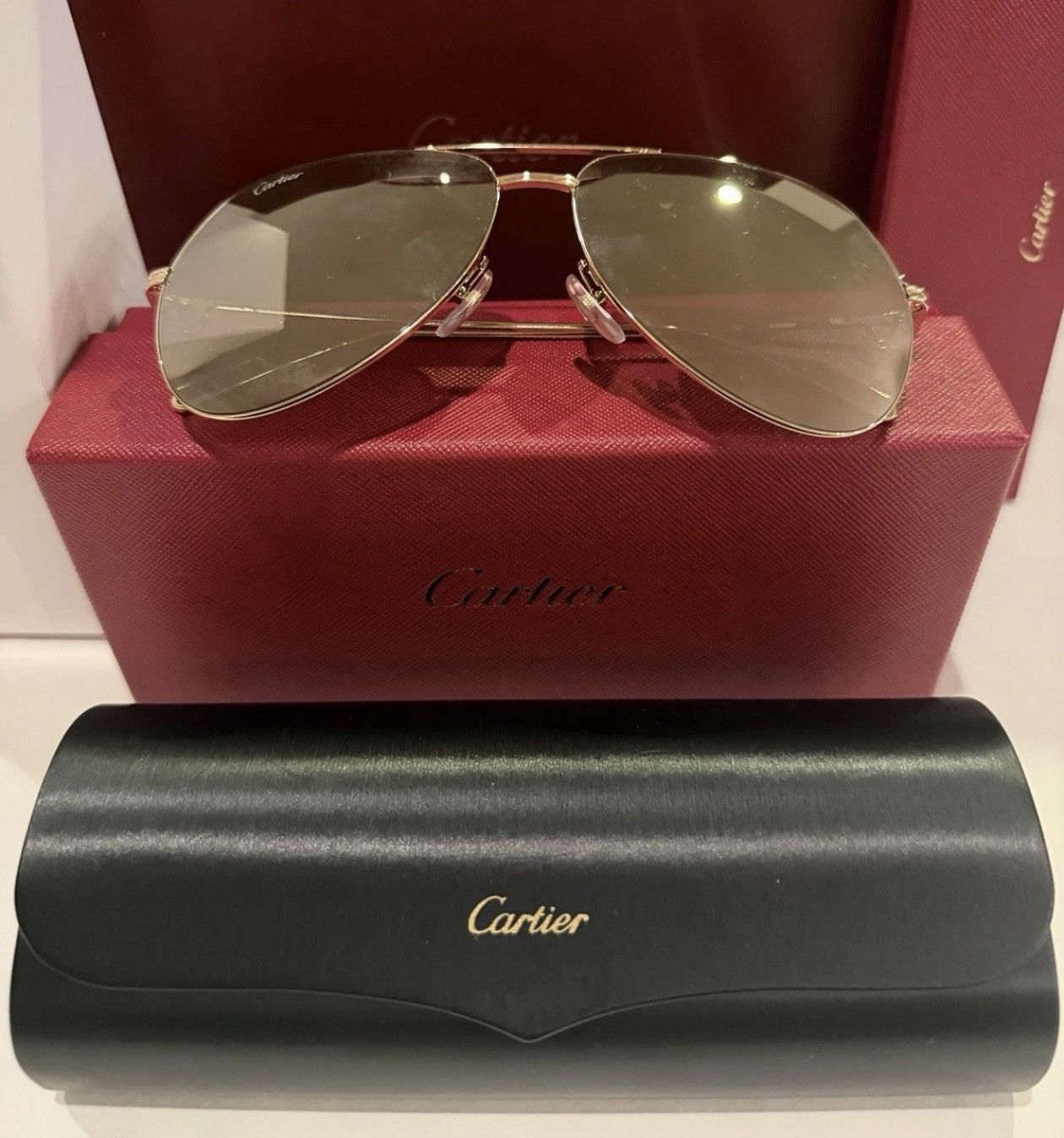 Cartier Cartier gold aviator sunglasses, CT0110S, Authentic With Box Size ONE SIZE - 1 Thumbnail